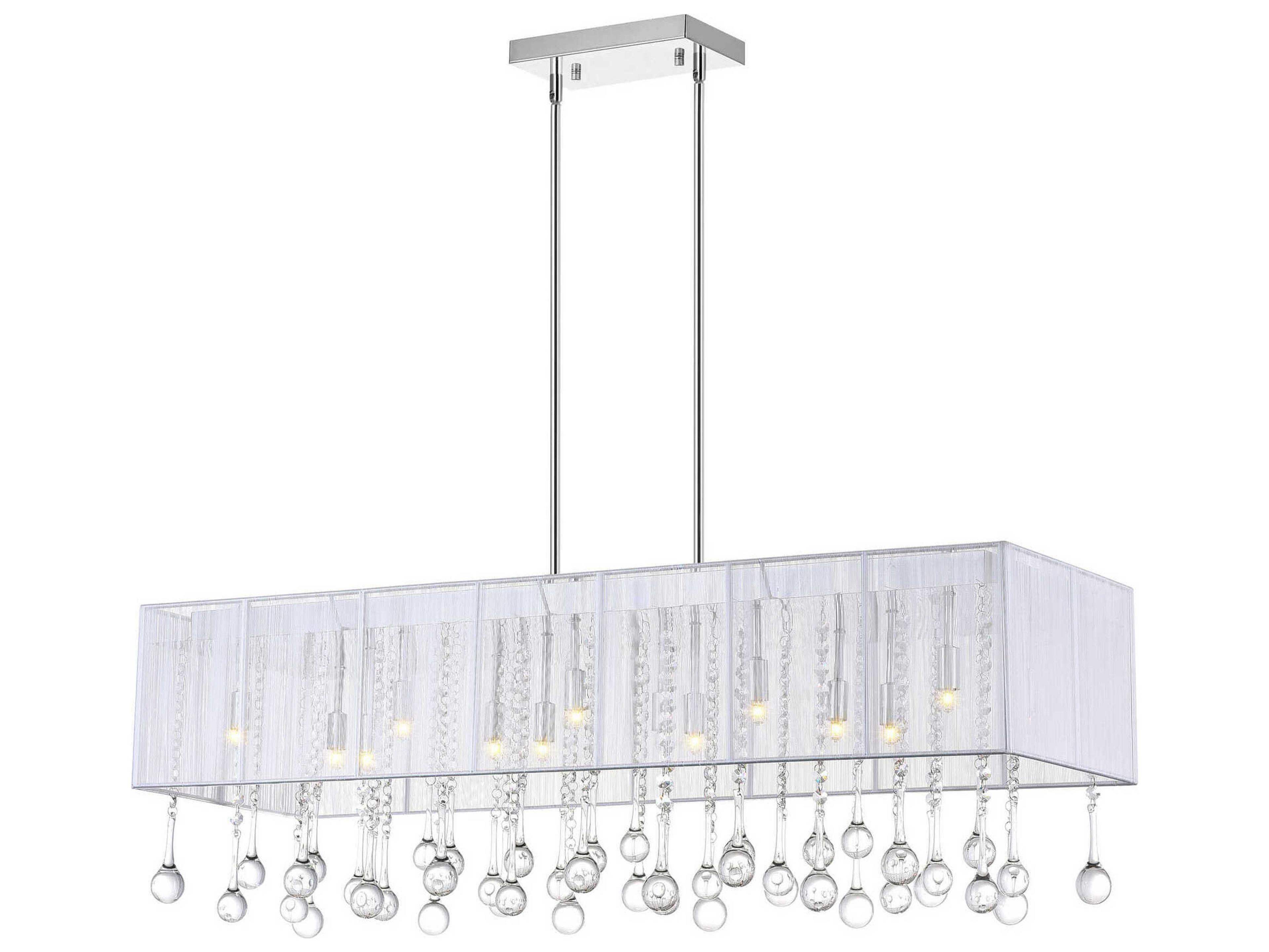 CWI Lighting Water Drop 14-Light Chrome Island Pendant
