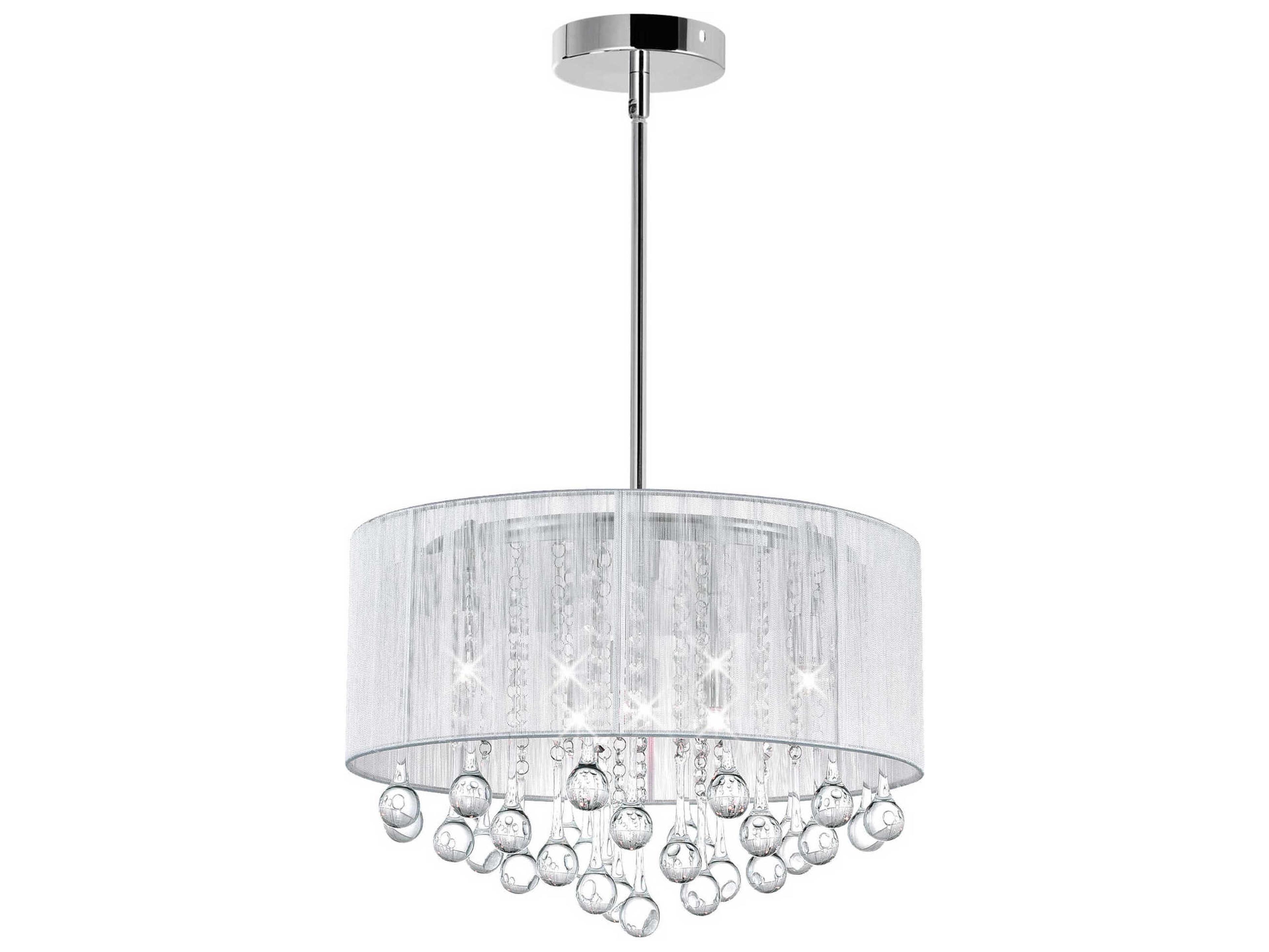 CWI Lighting Water Drop 6-Light Chrome Drum Chandelier