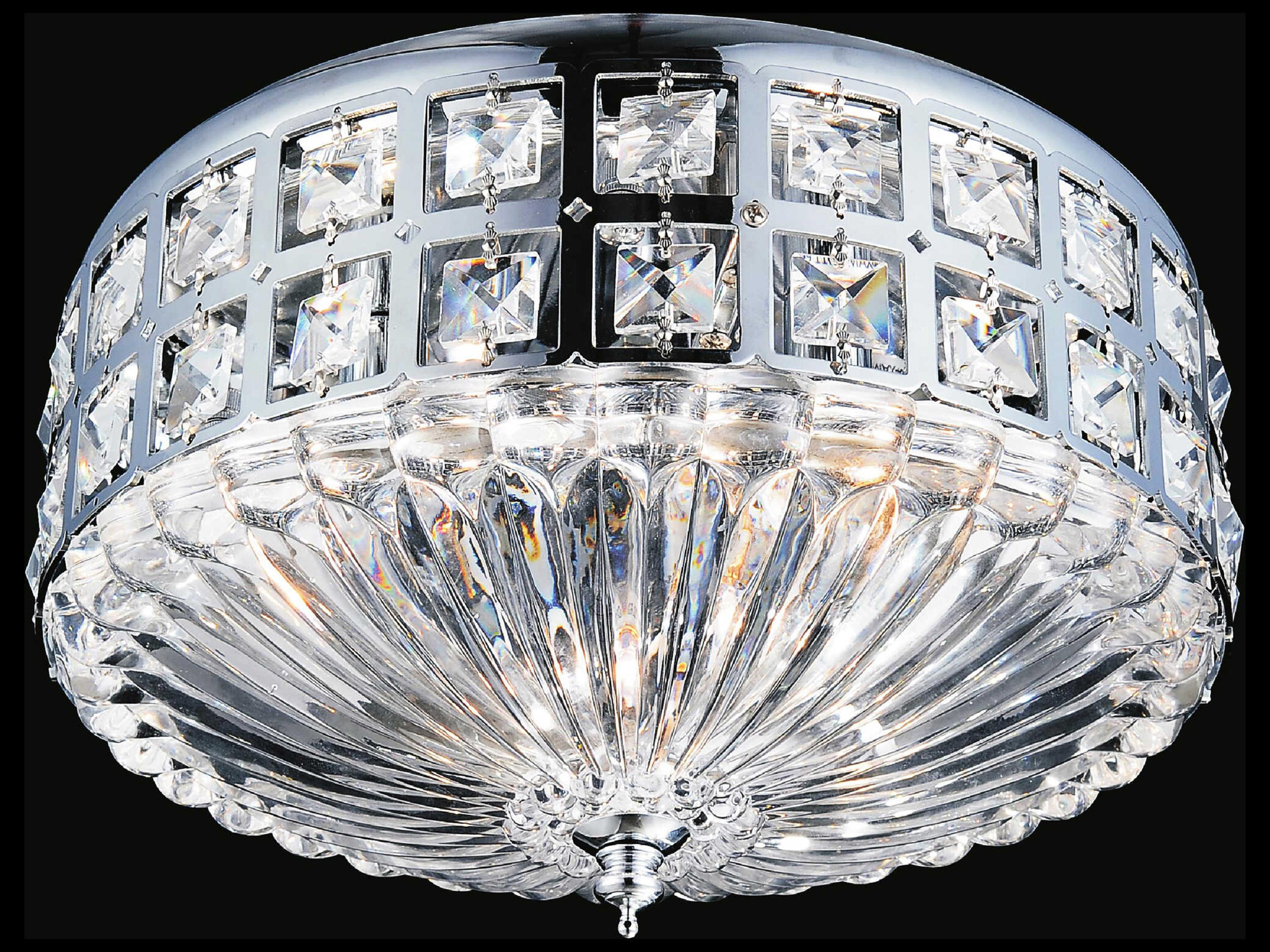 CWI Lighting Bloome 4-Light Chrome Traditional Flush Mount