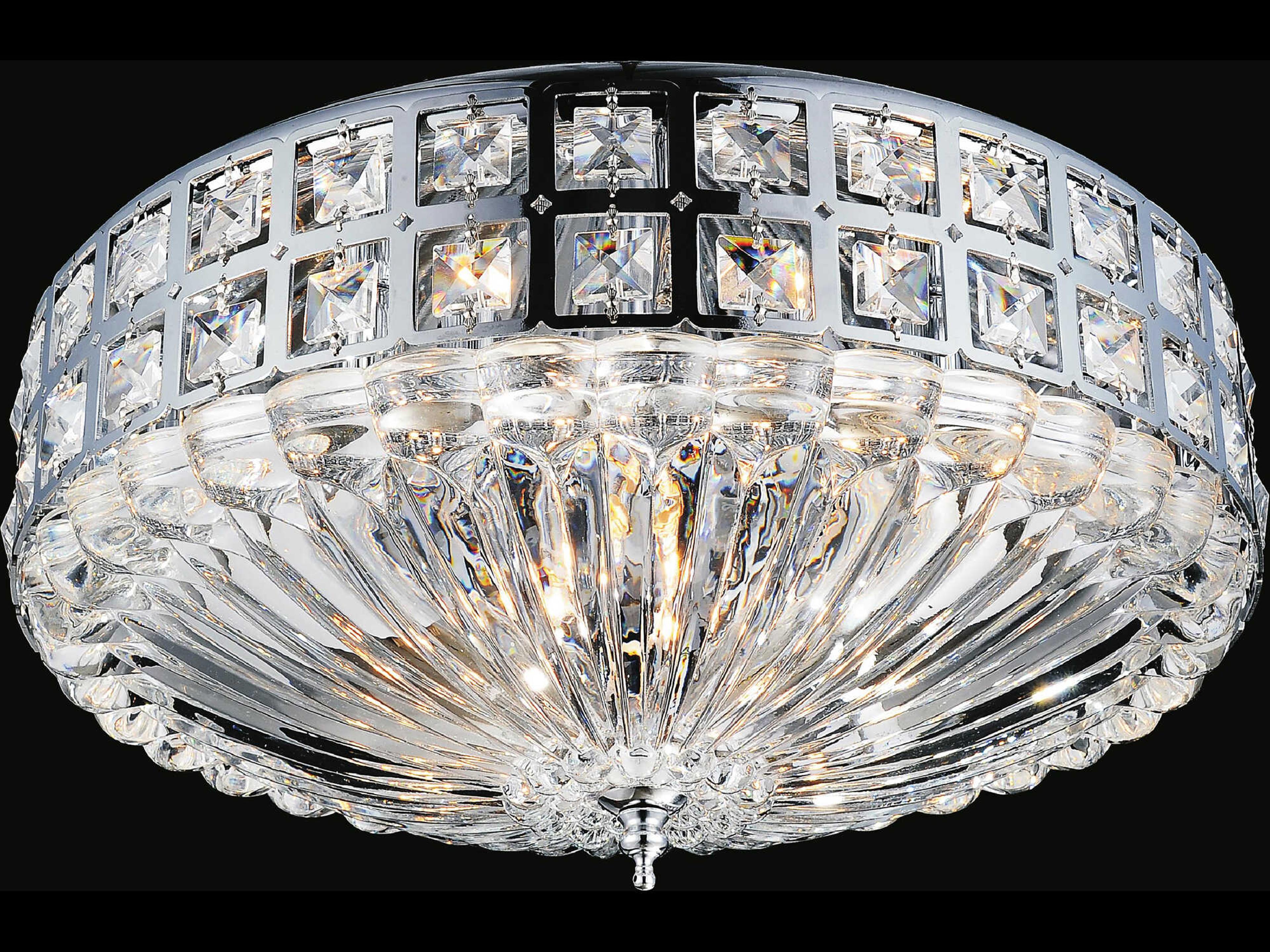 CWI Lighting Bloome 6-Light Chrome Traditional Flush Mount