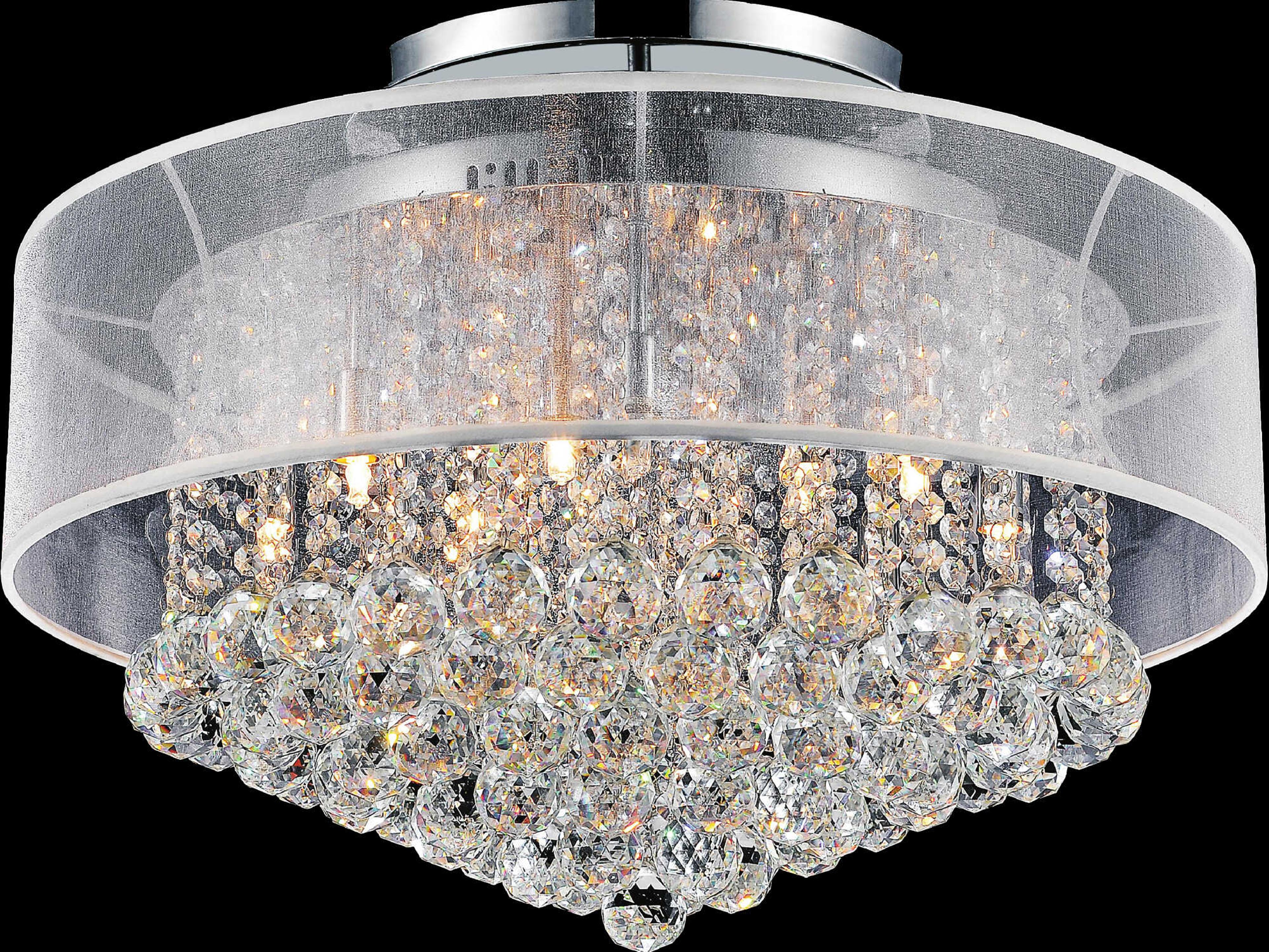 CWI Lighting Radiant 12-Light Chrome Traditional Drum Semi Flush Mount