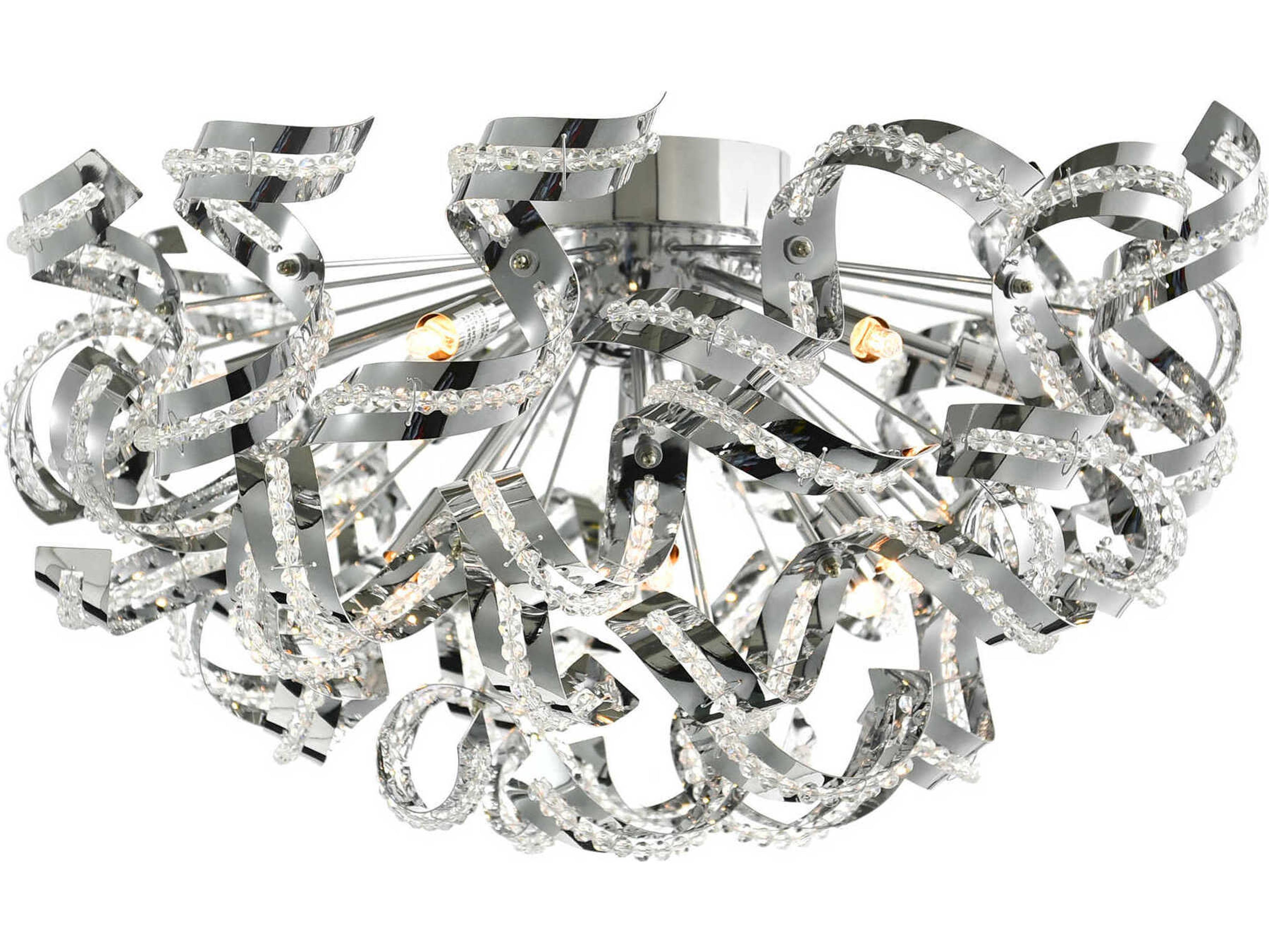 CWI Lighting Swivel 13-Light Chrome Sputnik Flush Mount