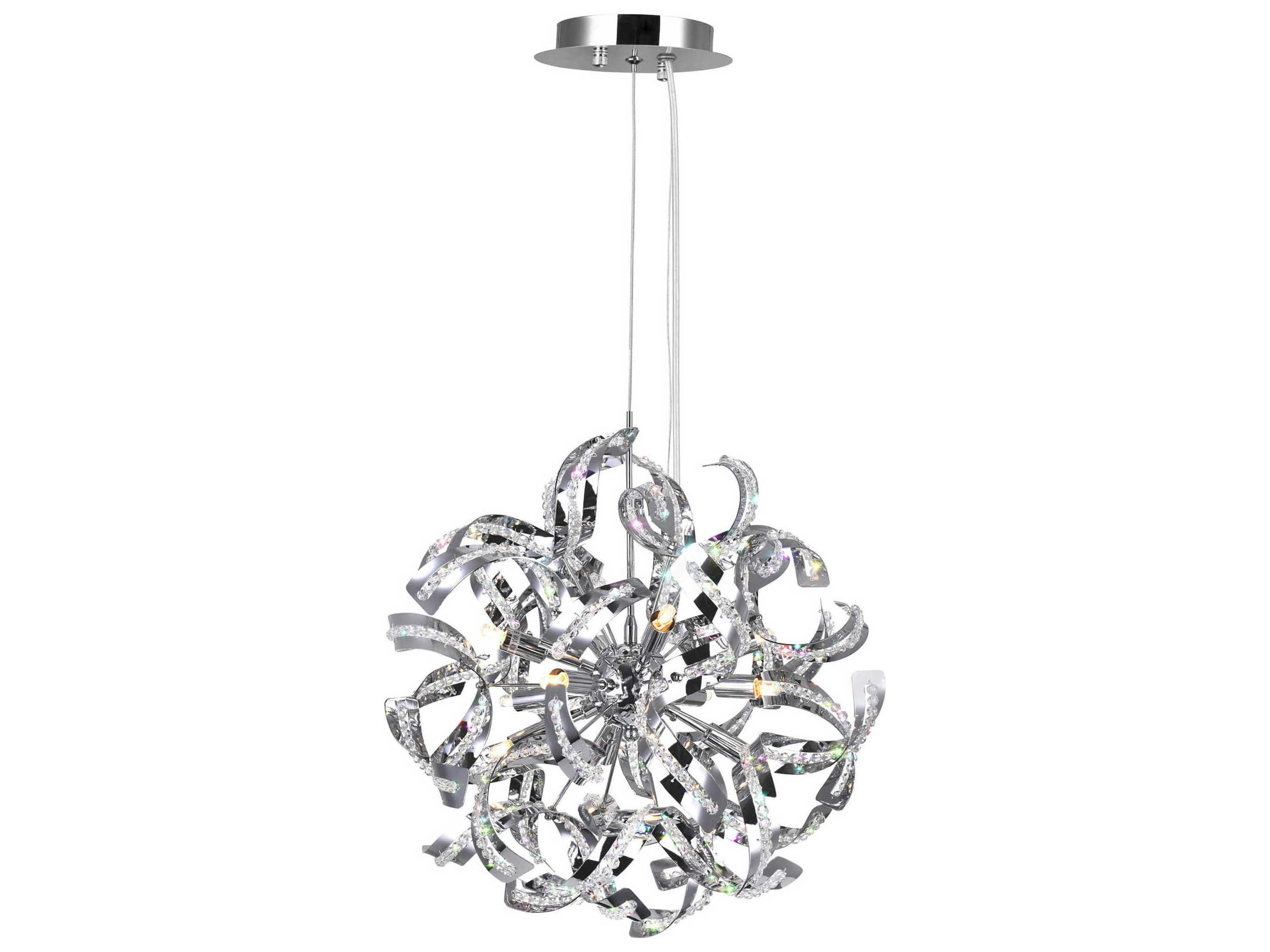 CWI Lighting Swivel 18-Light Chrome Sputnik Chandelier