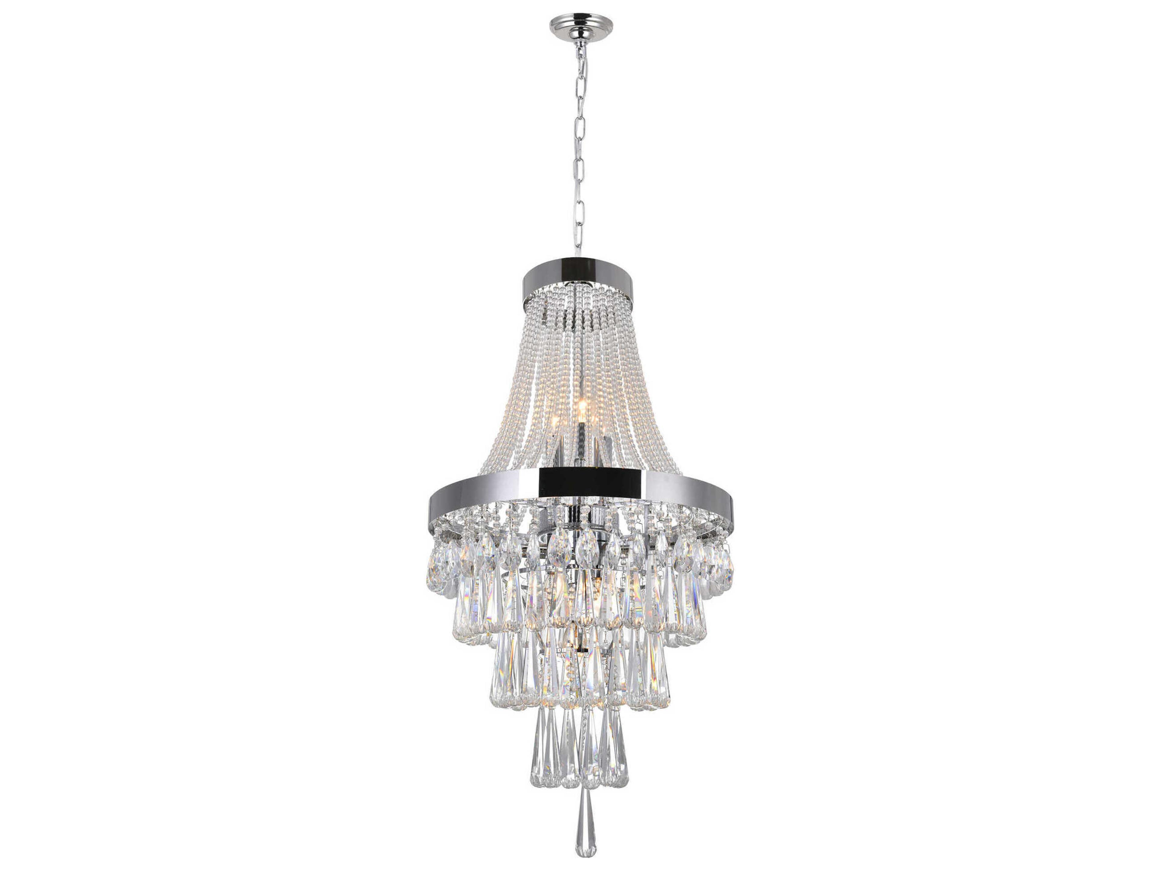 CWI Lighting Vast 6-Light Chrome Empire Chandelier