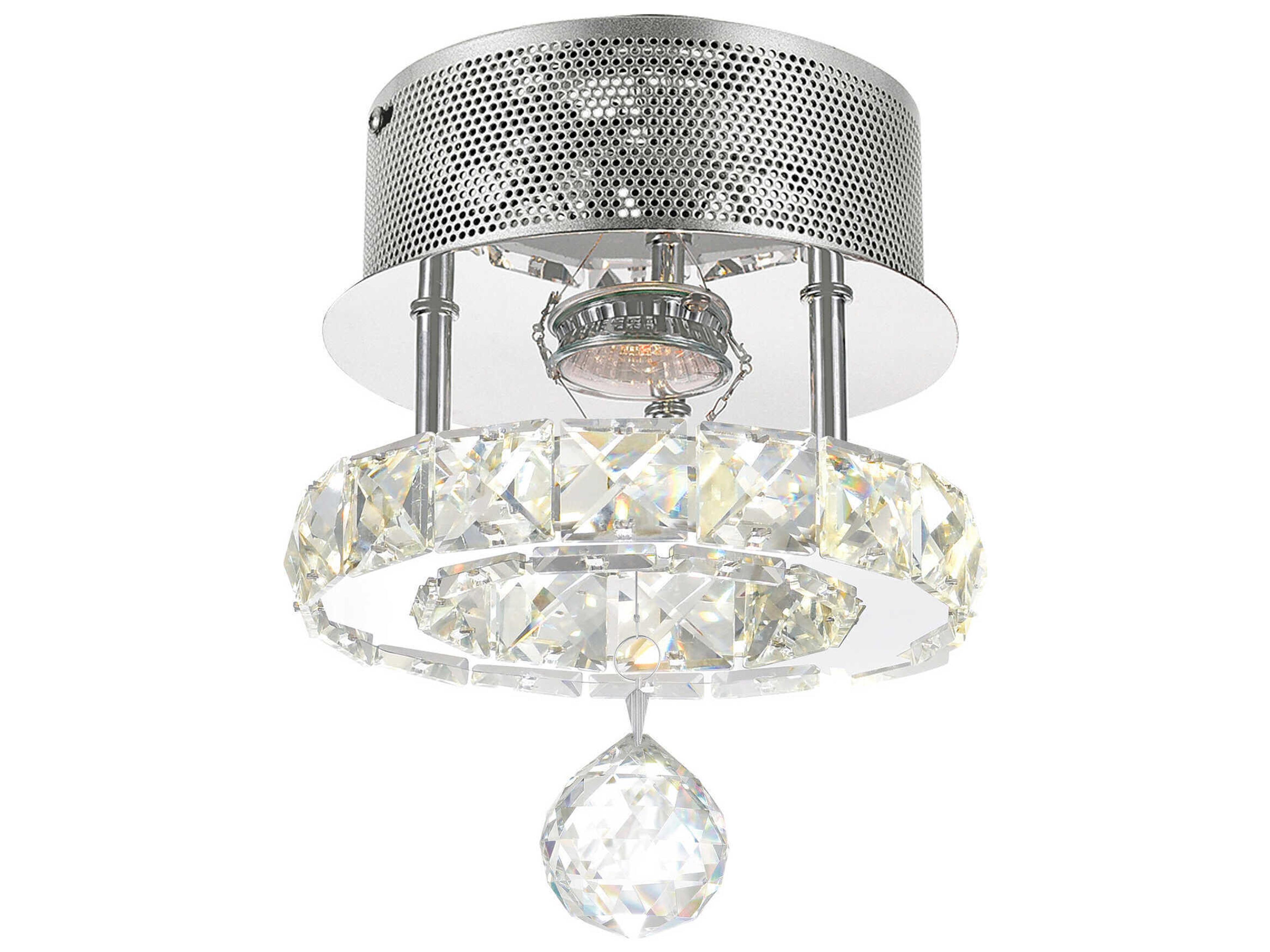 CWI Lighting Ring 1-Light Stainless Steel Round Flush Mount