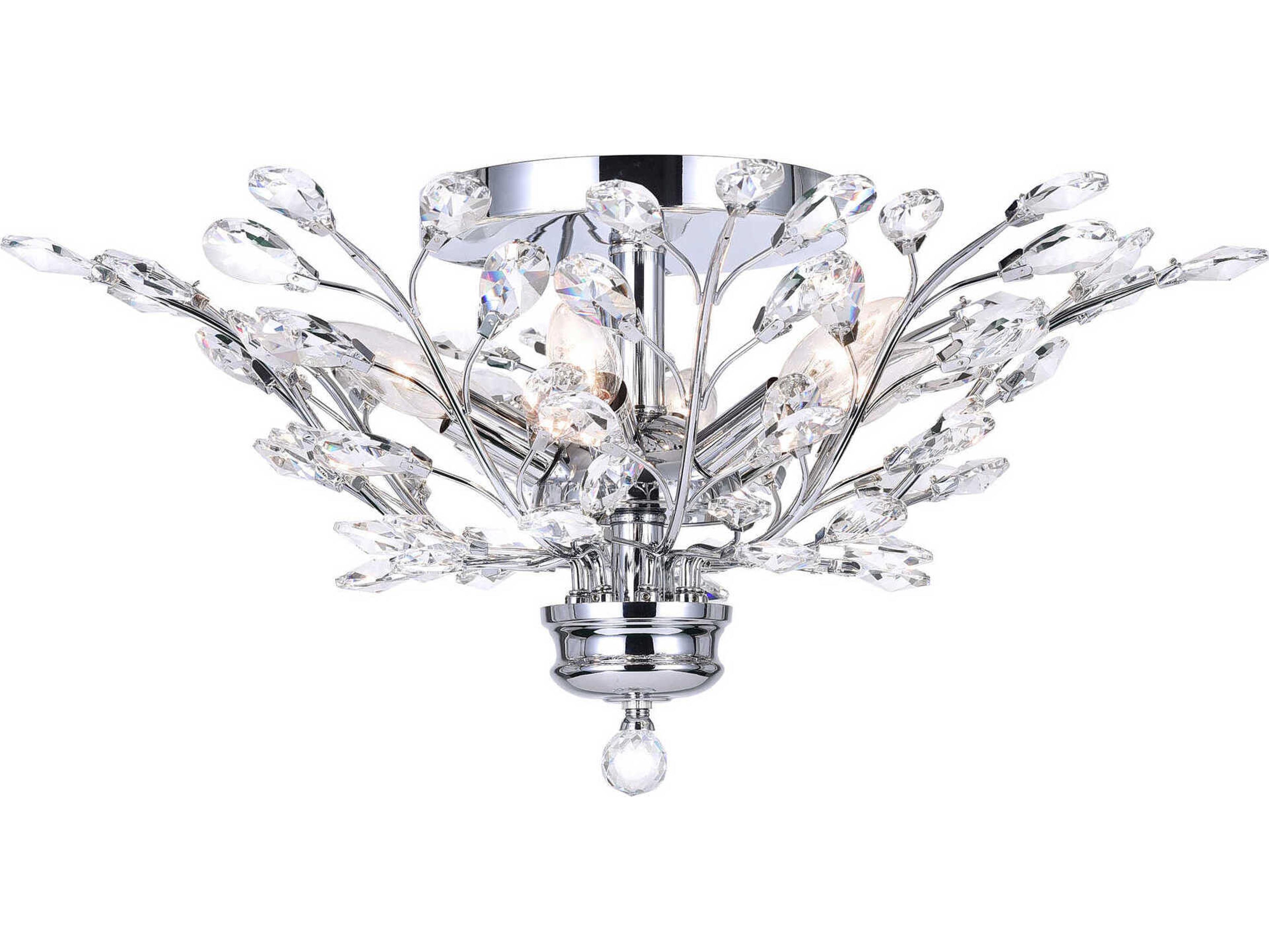 CWI Lighting Ivy 6-Light Chrome Semi Flush Mount