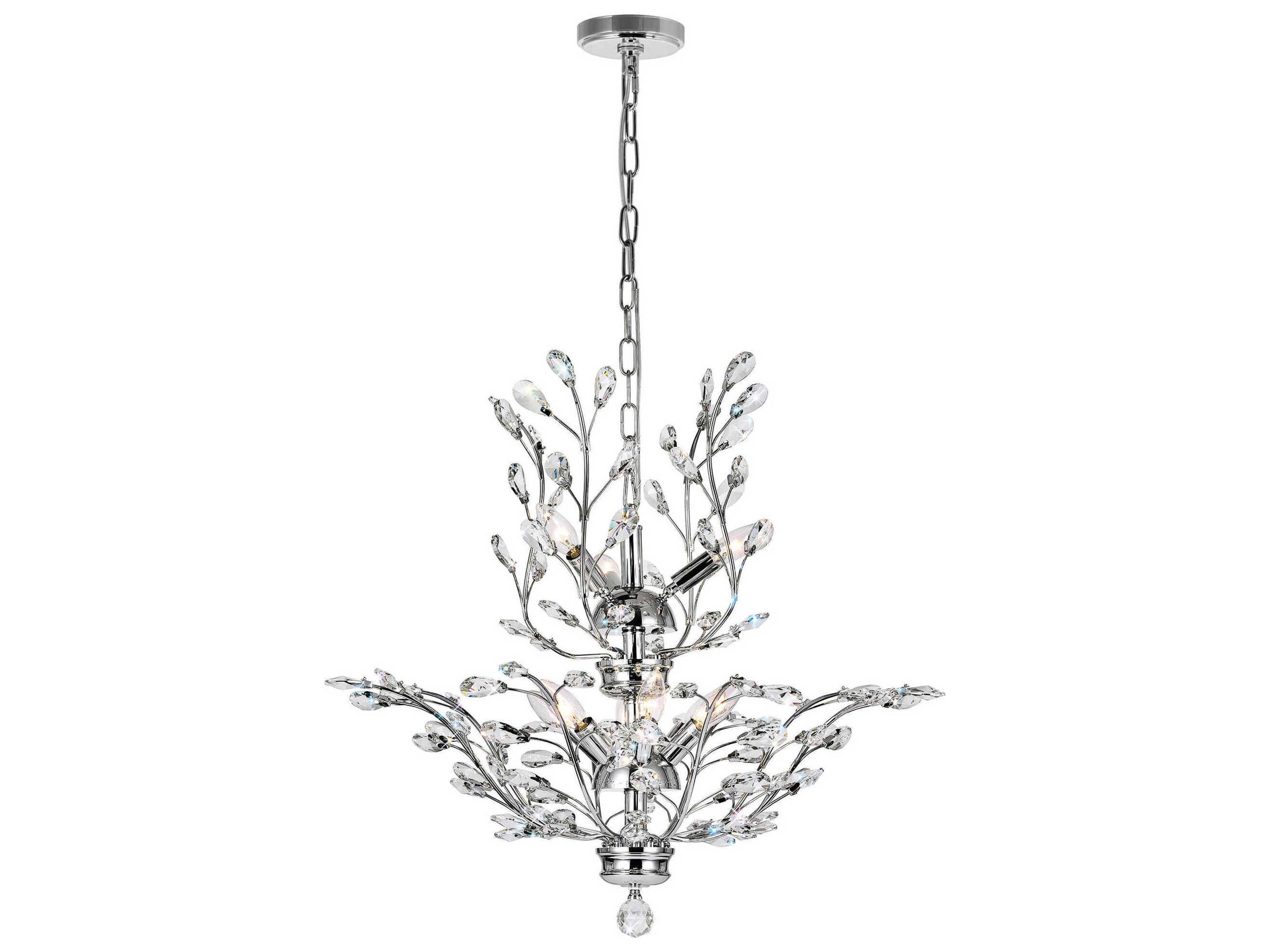 CWI Lighting Ivy 9-Light Chrome Tiered Chandelier