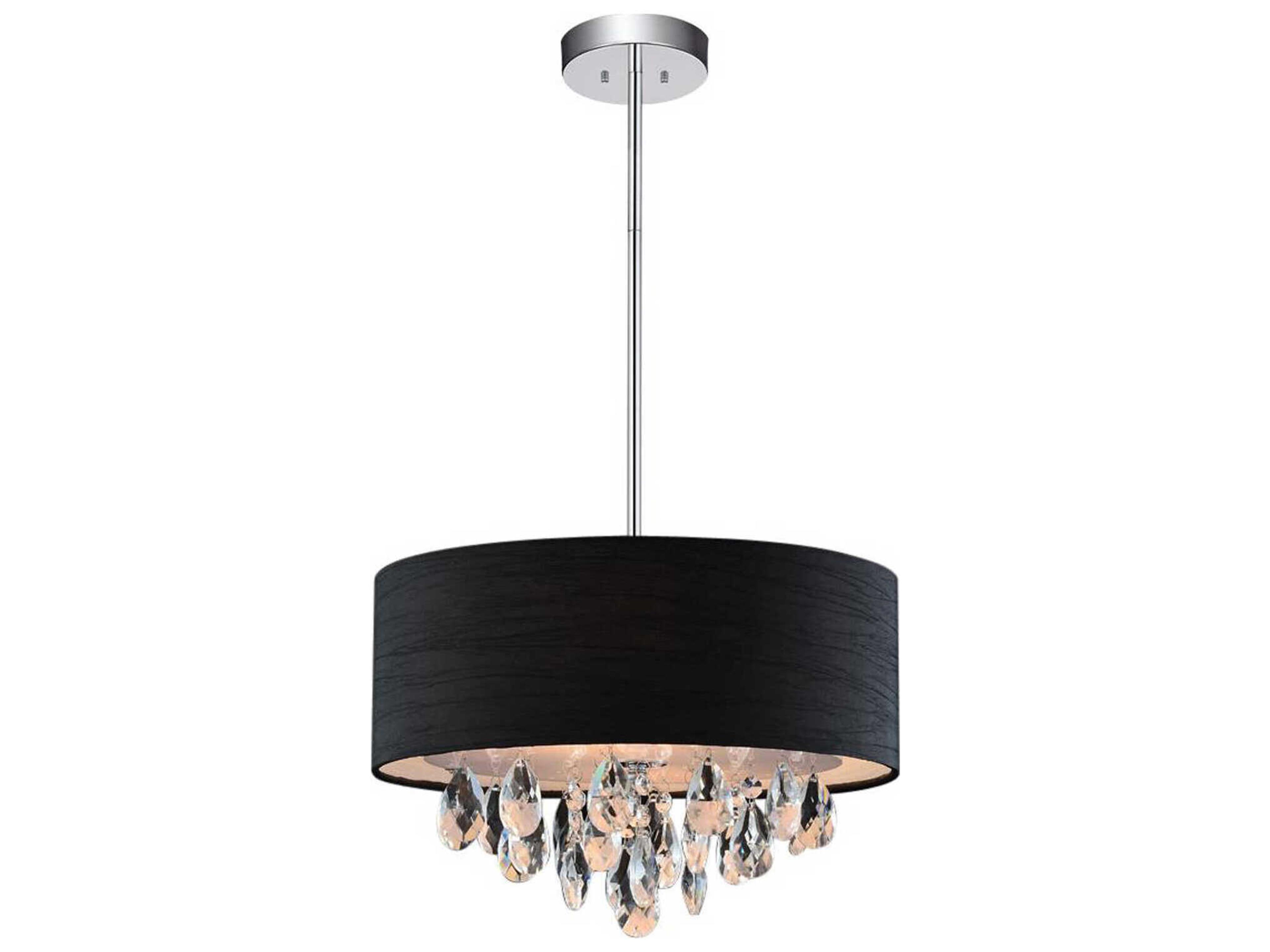 CWI Lighting Dash 3-Light Chrome Black Drum Pendant