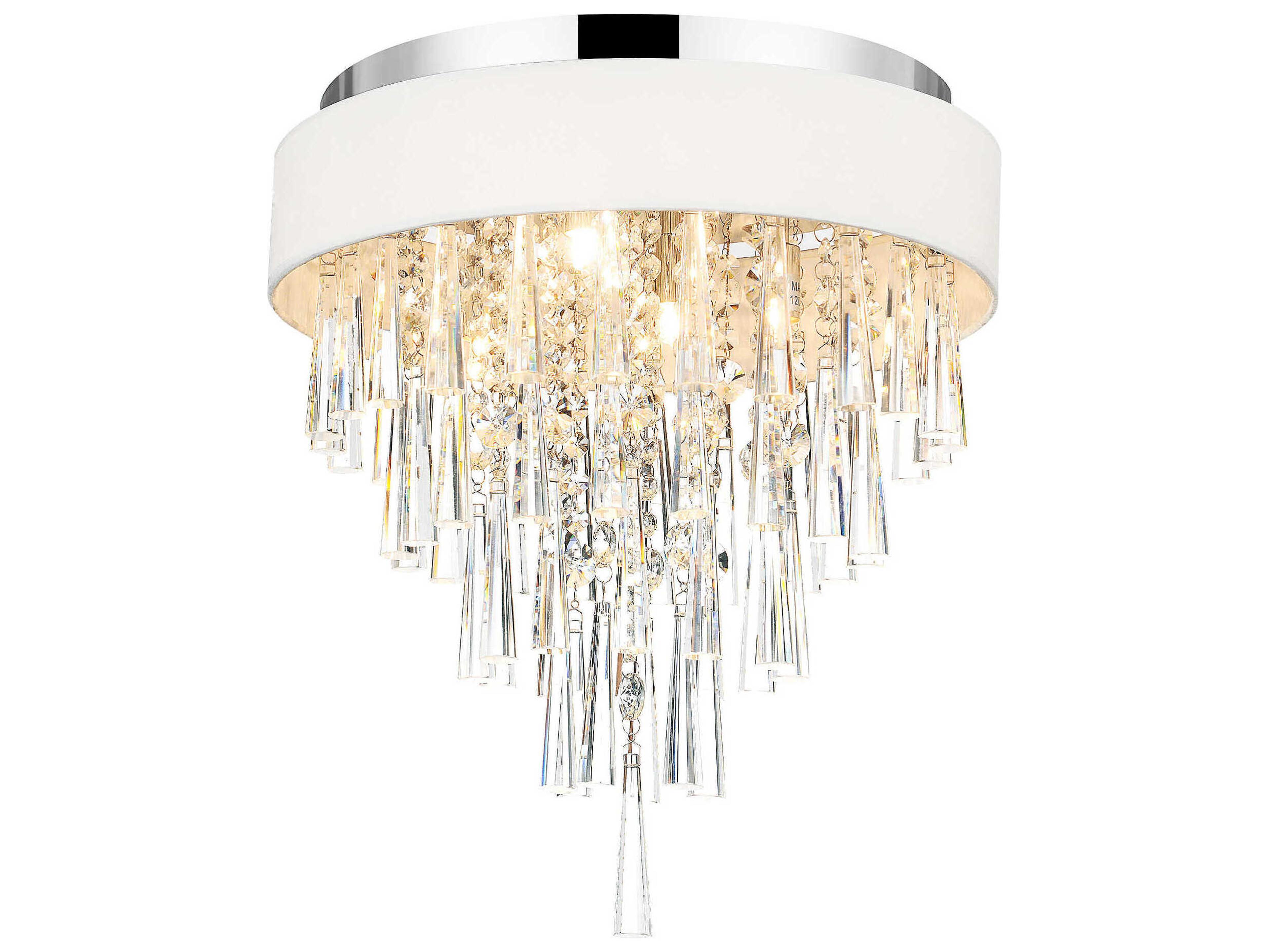 CWI Lighting Franca 4-Light Off White Flush Mount