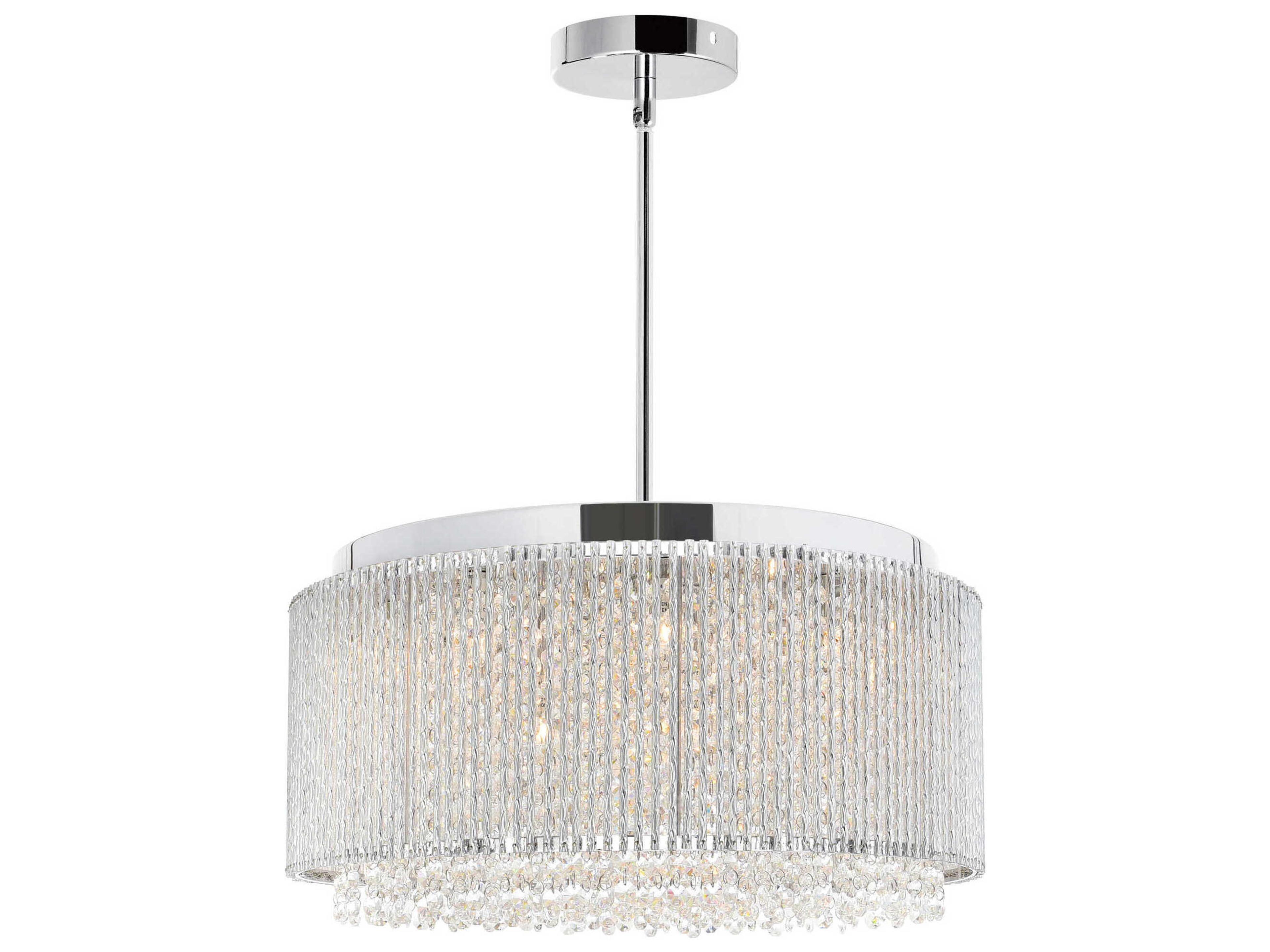 CWI Lighting Claire 12-Light Chrome Drum Pendant