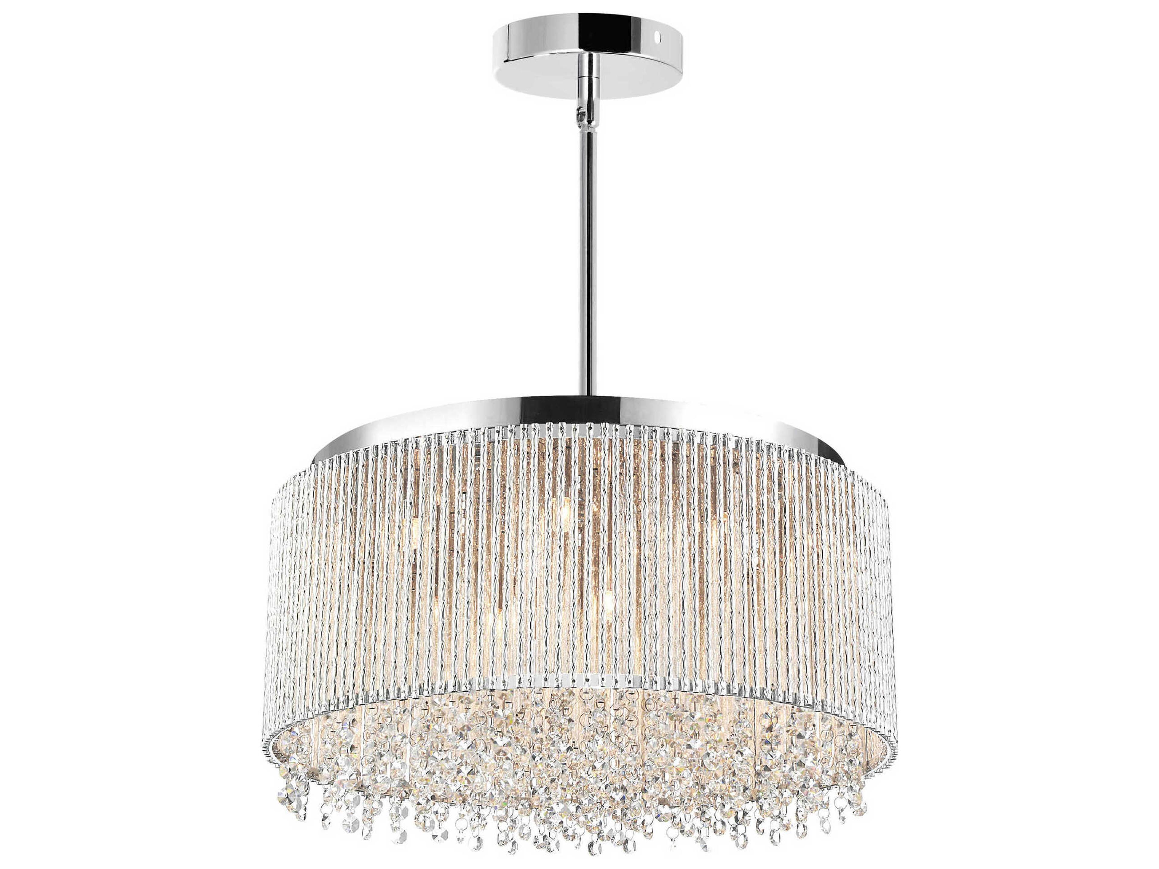CWI Lighting Claire 10-Light Chrome Drum Pendant