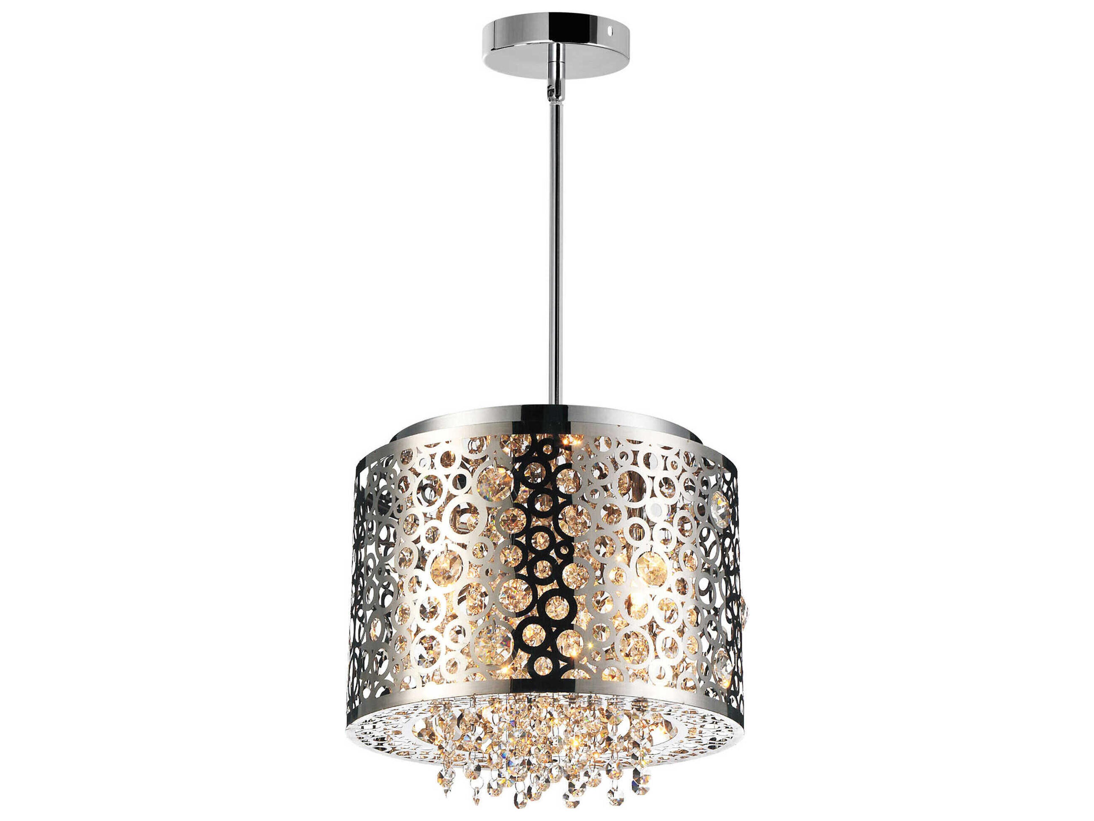 CWI Lighting Bubbles 4-Light Stainless Steel Drum Mini Pendant