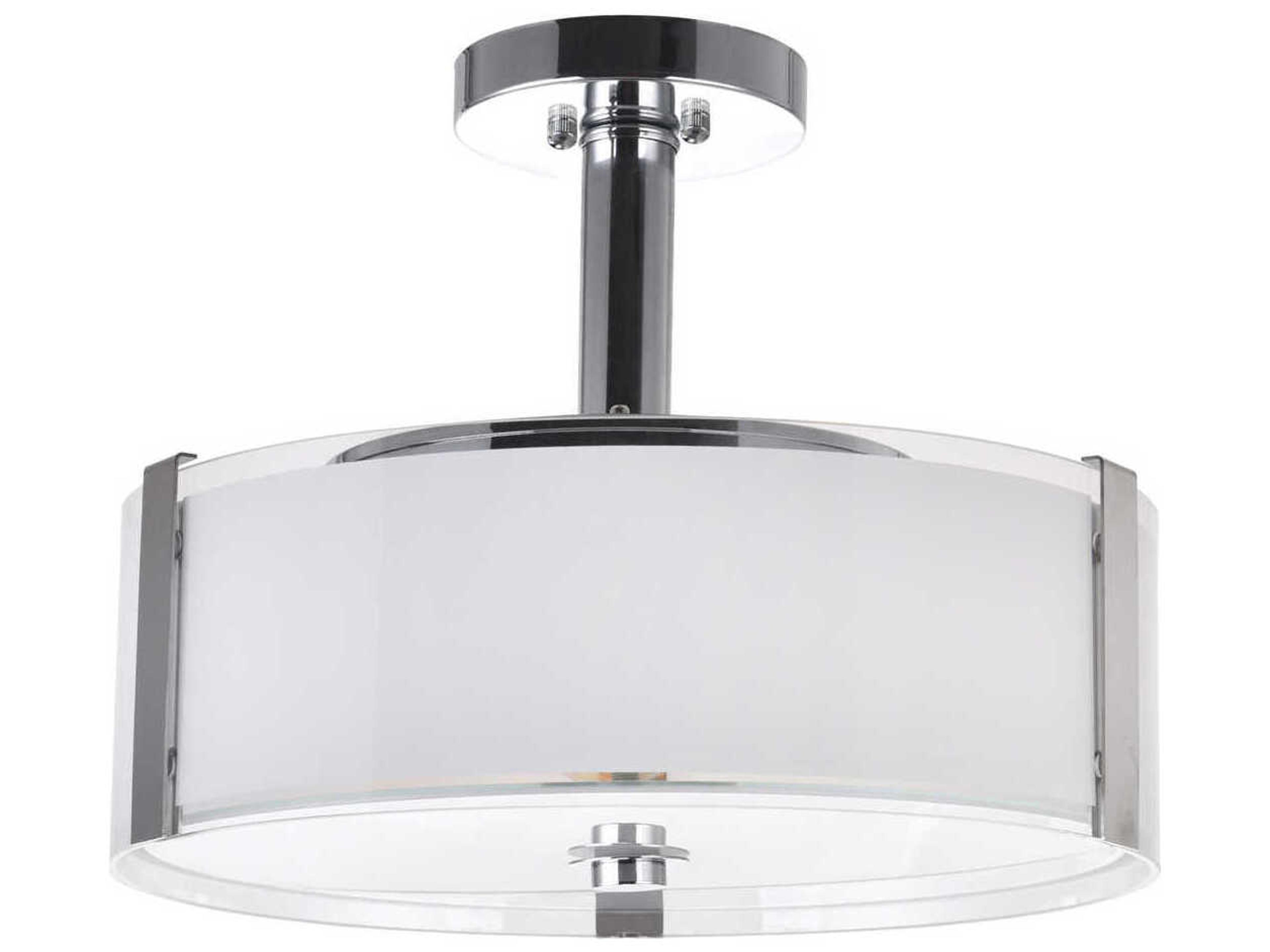CWI Lighting Lucie 3-Light Chrome Drum Semi Flush Mount
