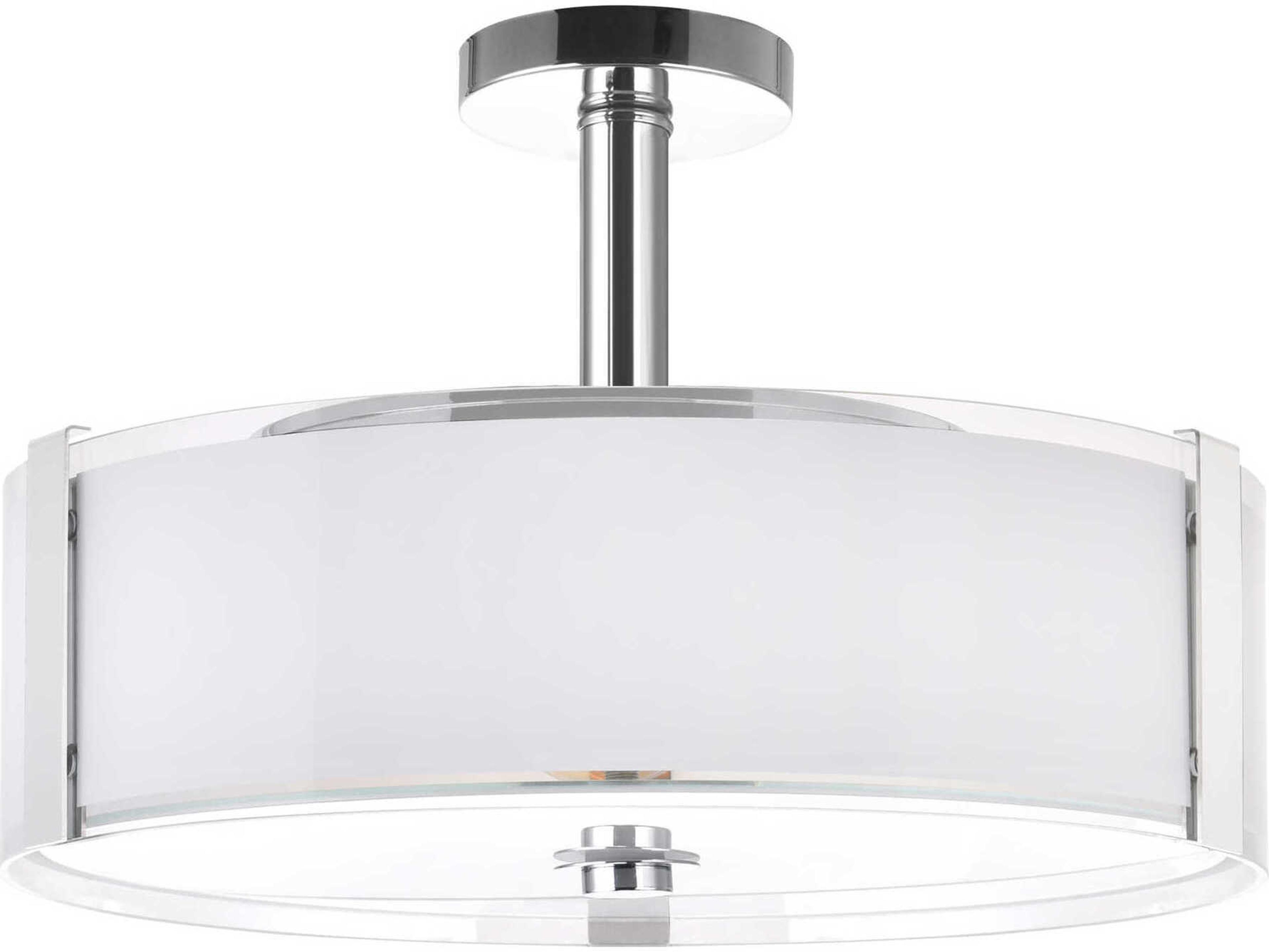 CWI Lighting Lucie 5-Light Chrome Drum Semi Flush Mount