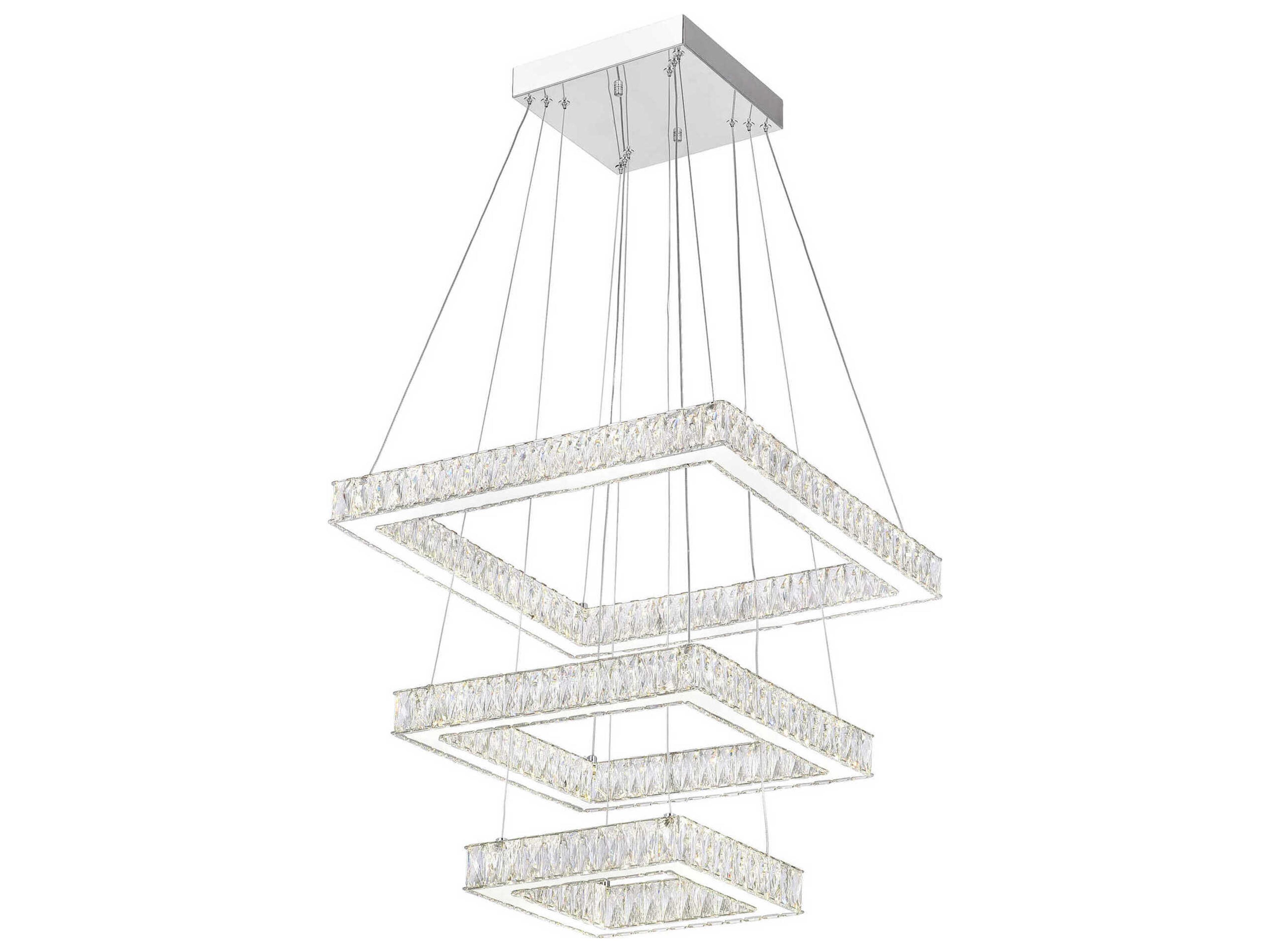 CWI Lighting Florence Stainless Steel Round Tiered Pendant