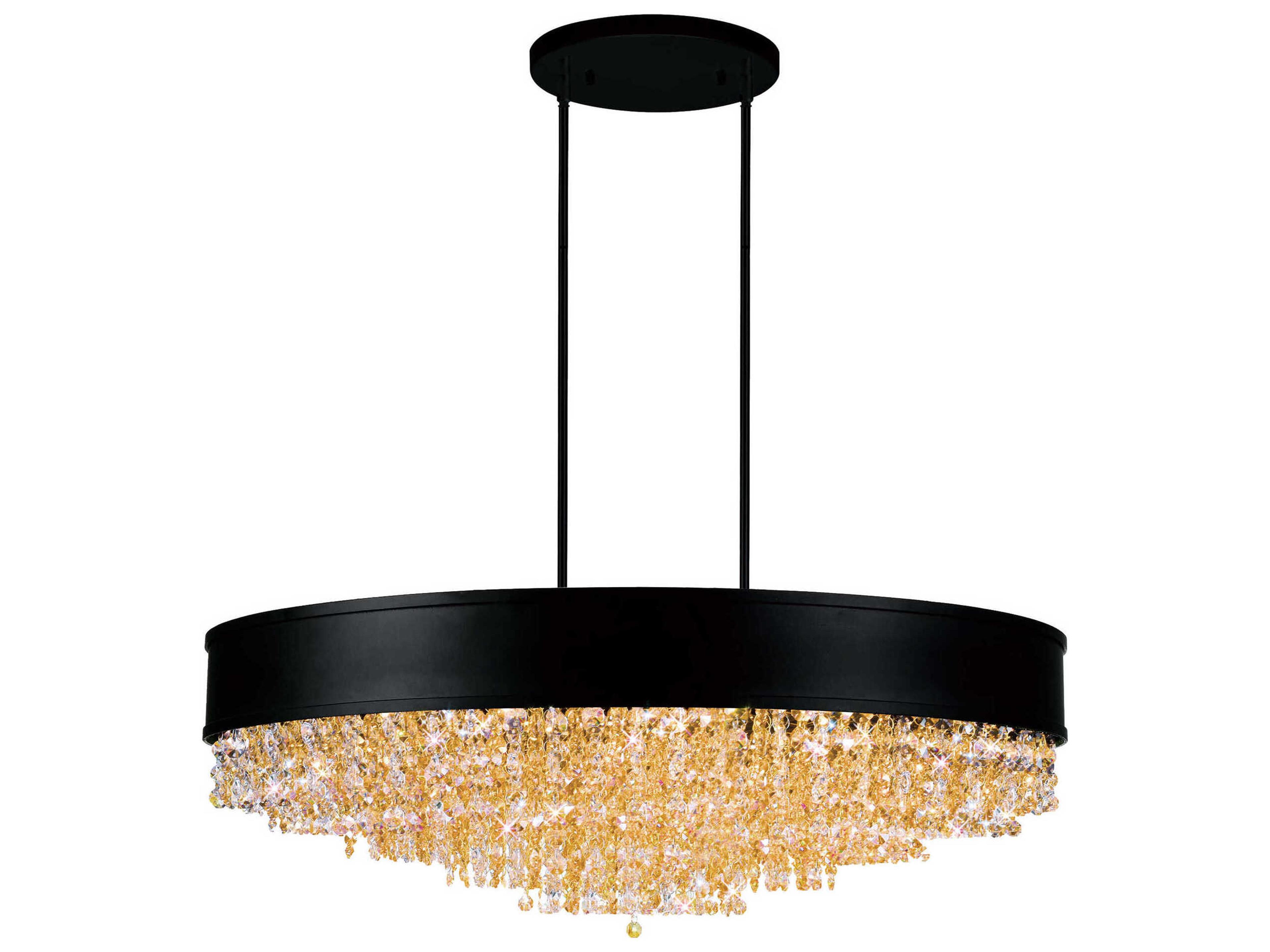 CWI Lighting Medina 15-Light Black Island Pendant