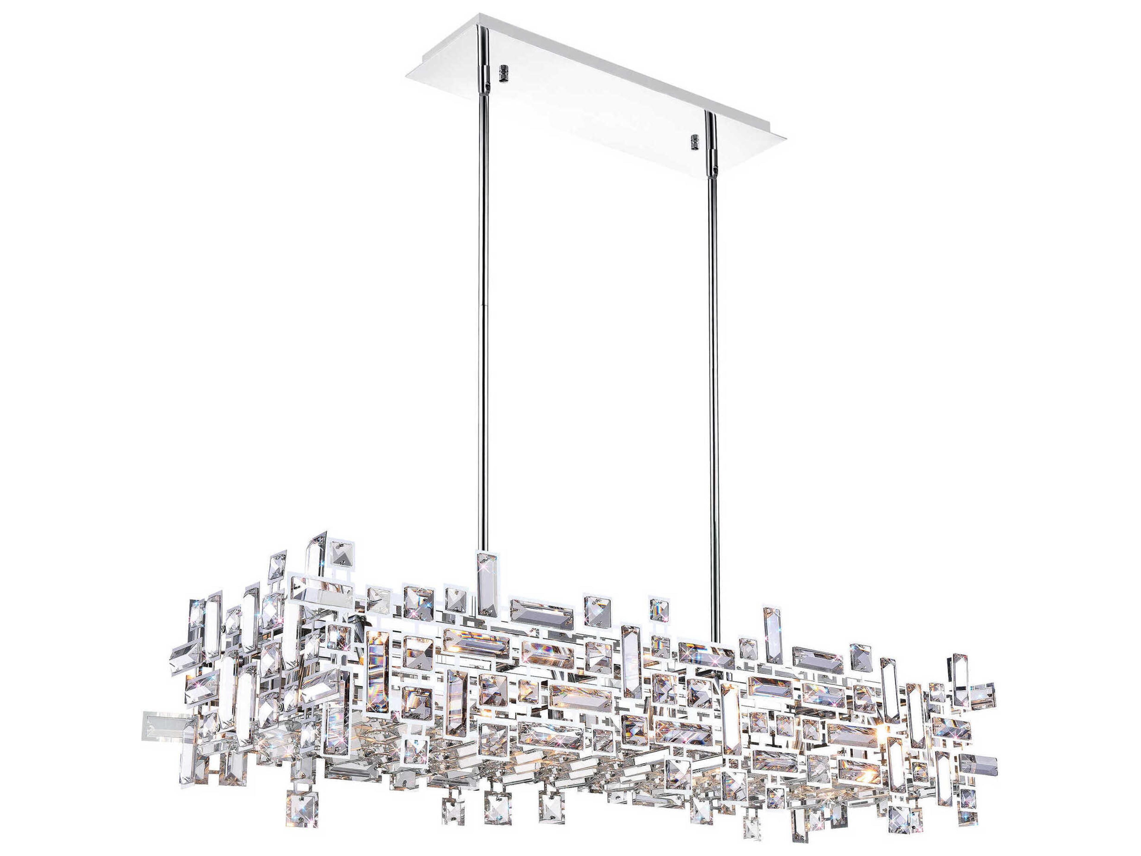 CWI Lighting Arley 12-Light Chrome Geometric Island Pendant