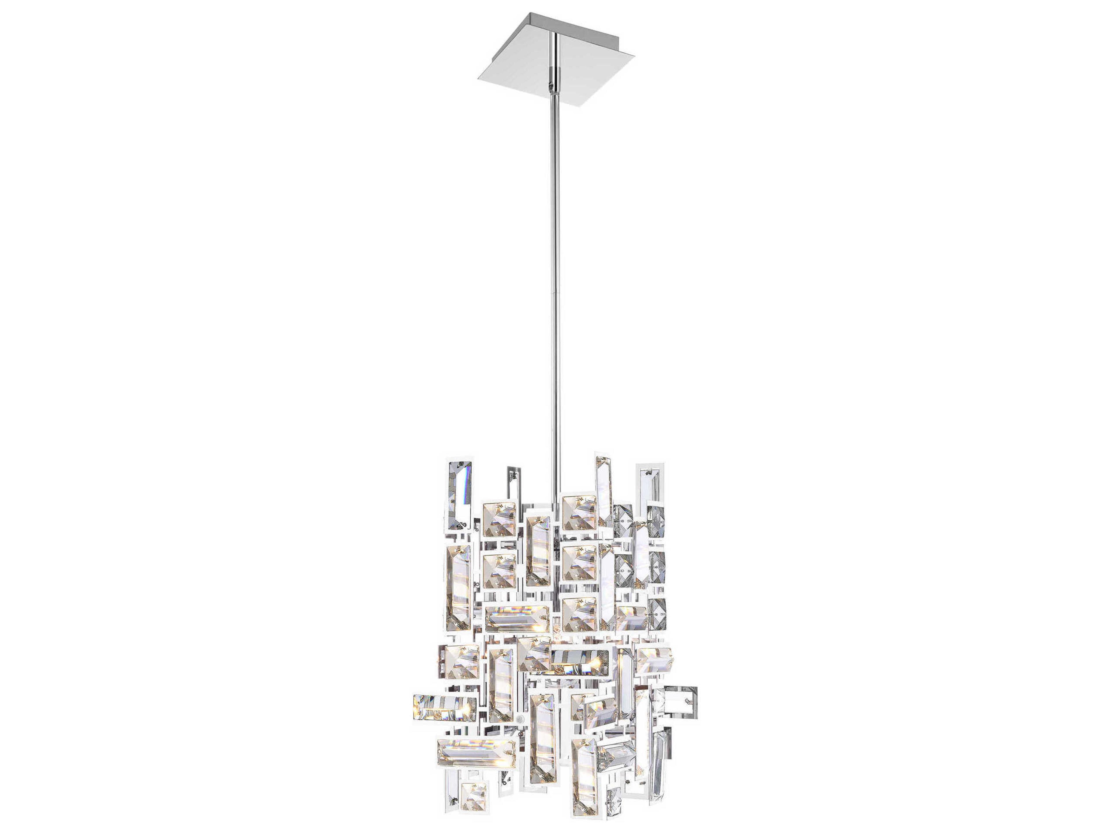 CWI Lighting Arley 1-Light Chrome Geometric Mini Pendant