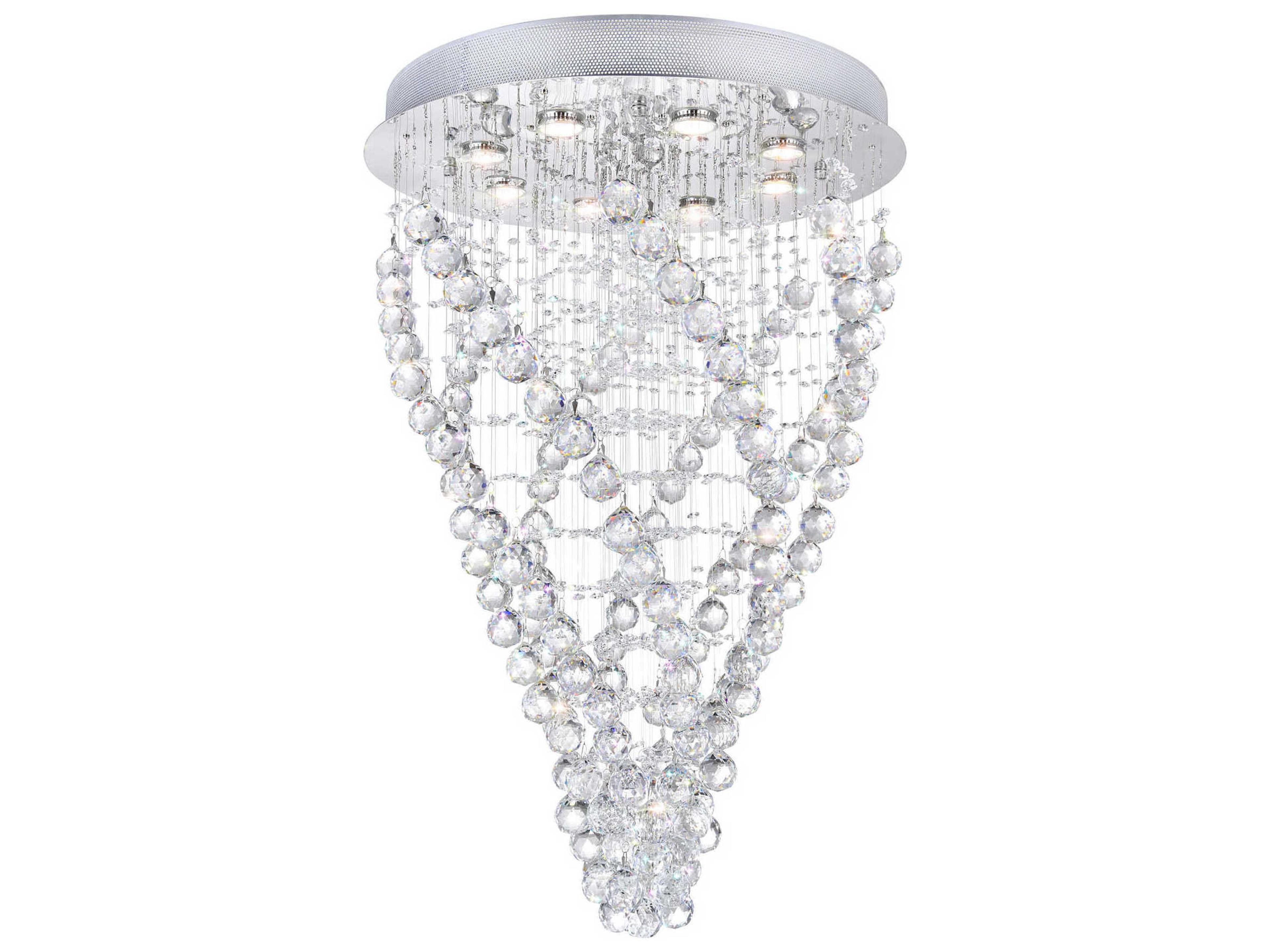 CWI Lighting Twister 8-Light Chrome Flush Mount