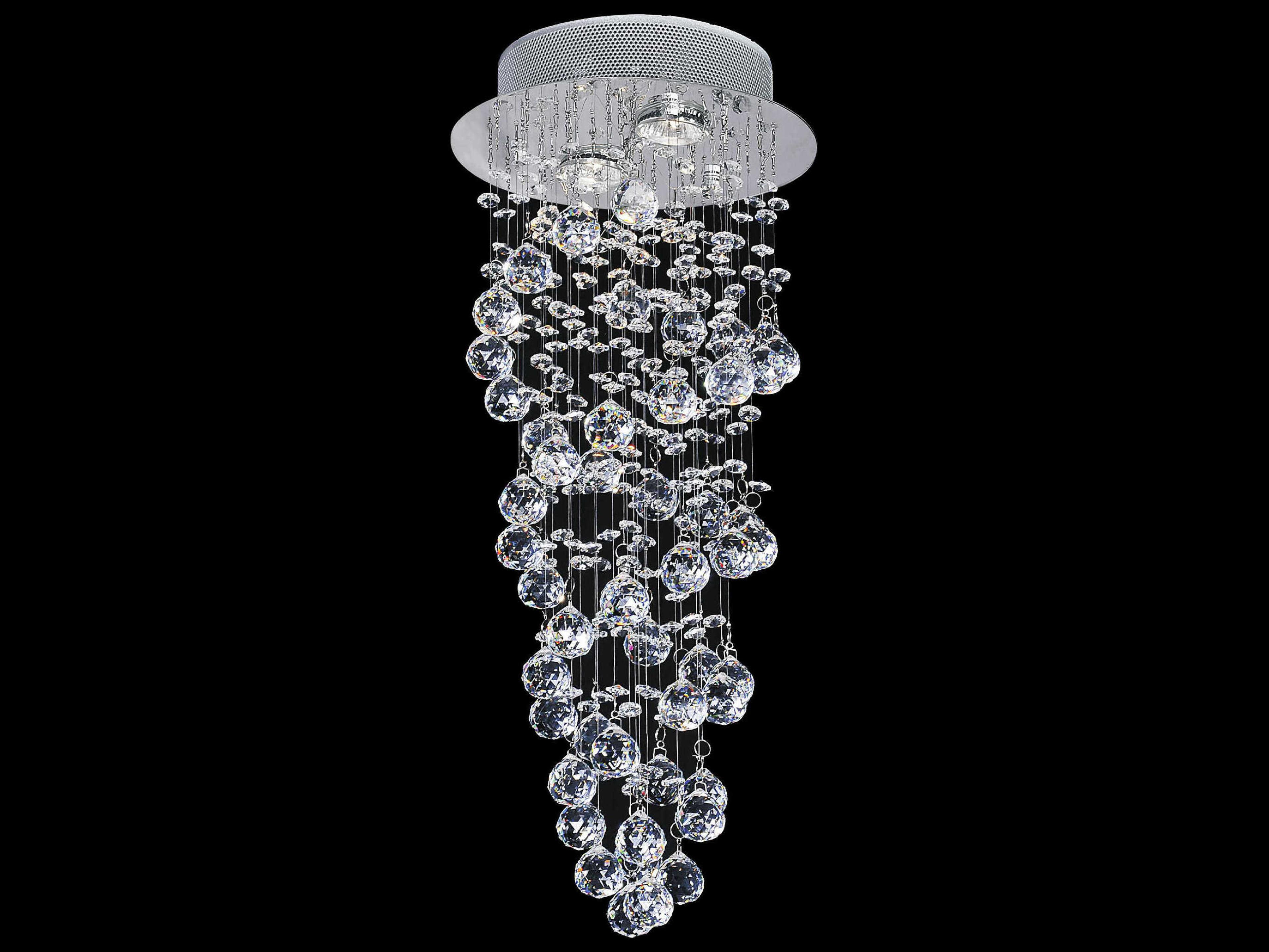 CWI Lighting Double Spiral 2-Light Chrome Flush Mount