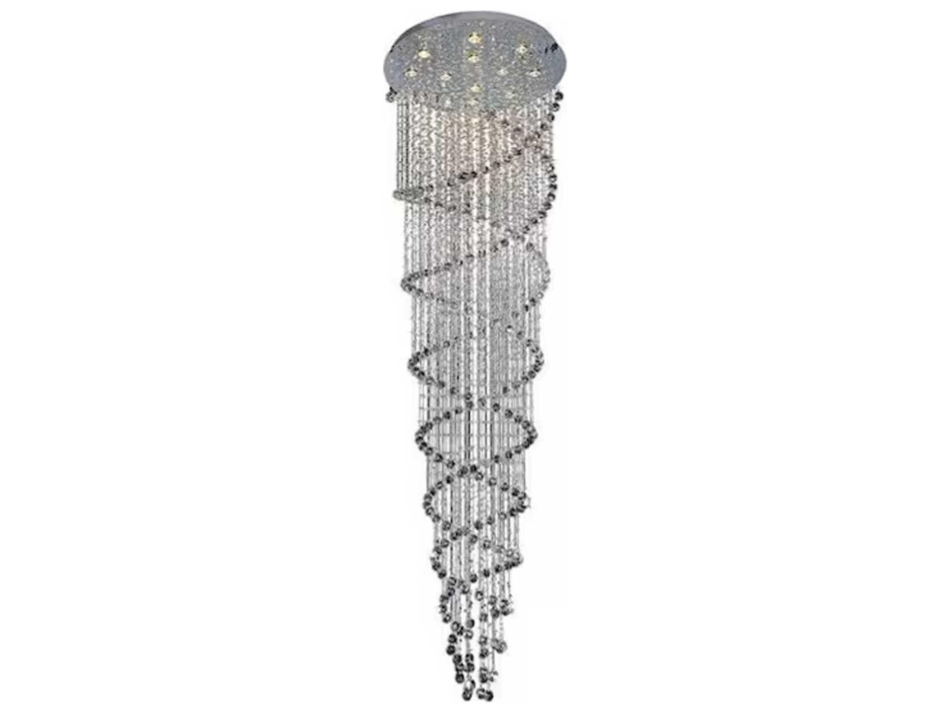 CWI Lighting Double Spiral 12-Light Chrome Flush Mount