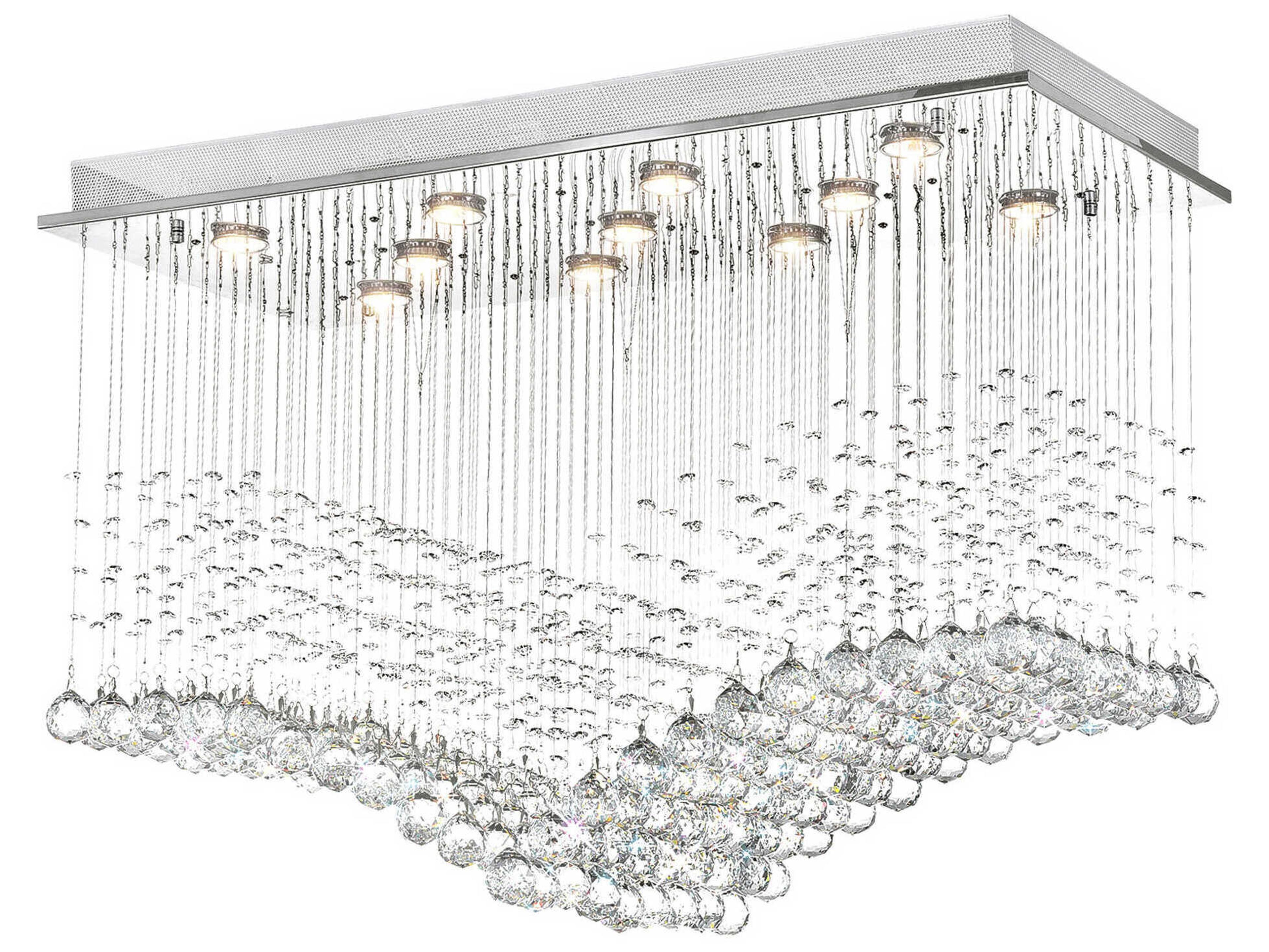 CWI Lighting Twinkle 11-Light Chrome Flush Mount