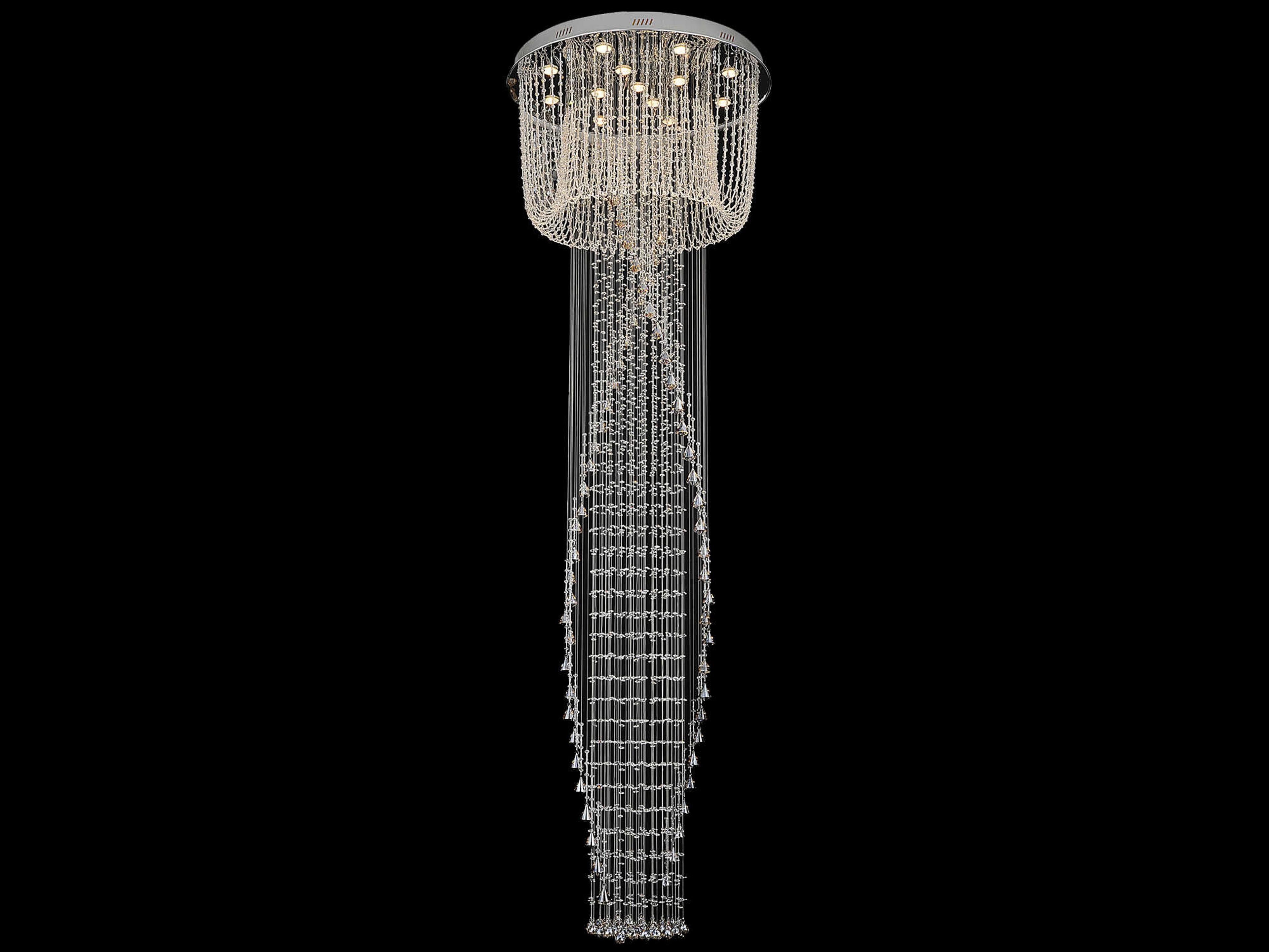 CWI Lighting Hallway 13-Light Chrome Flush Mount