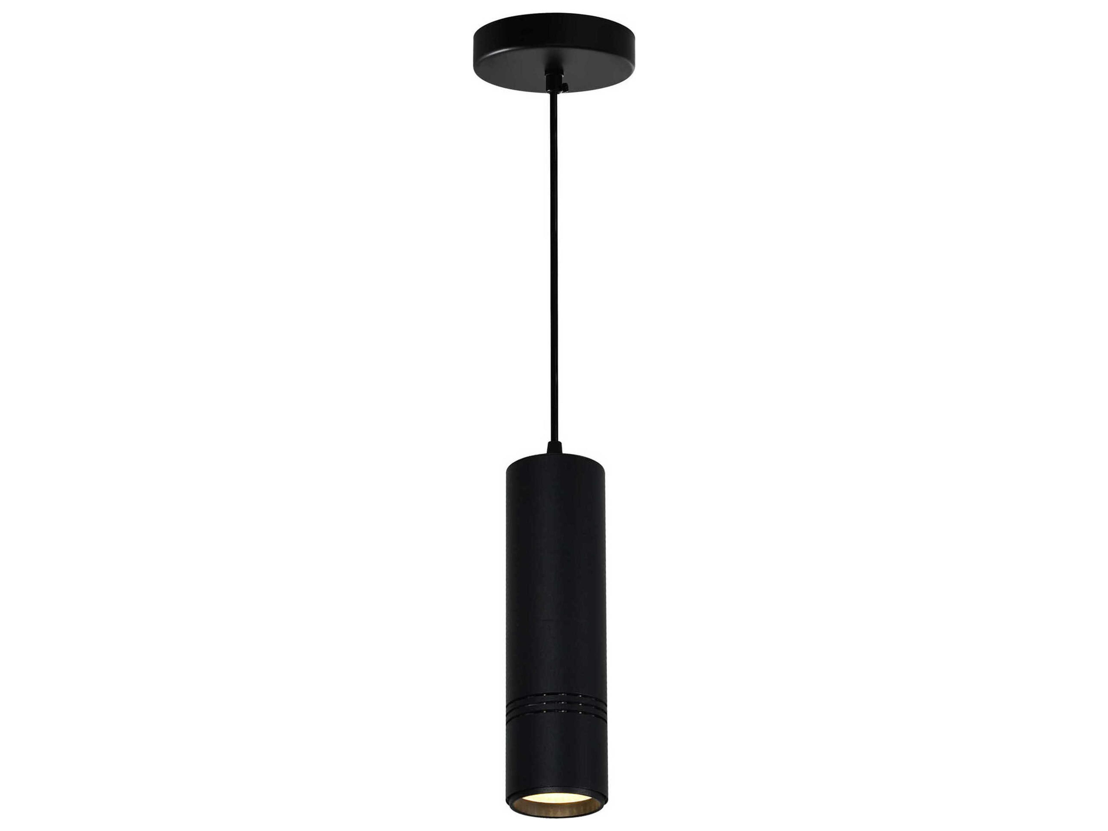 CWI Lighting Stowe Sand Black Cylinder Mini Pendant