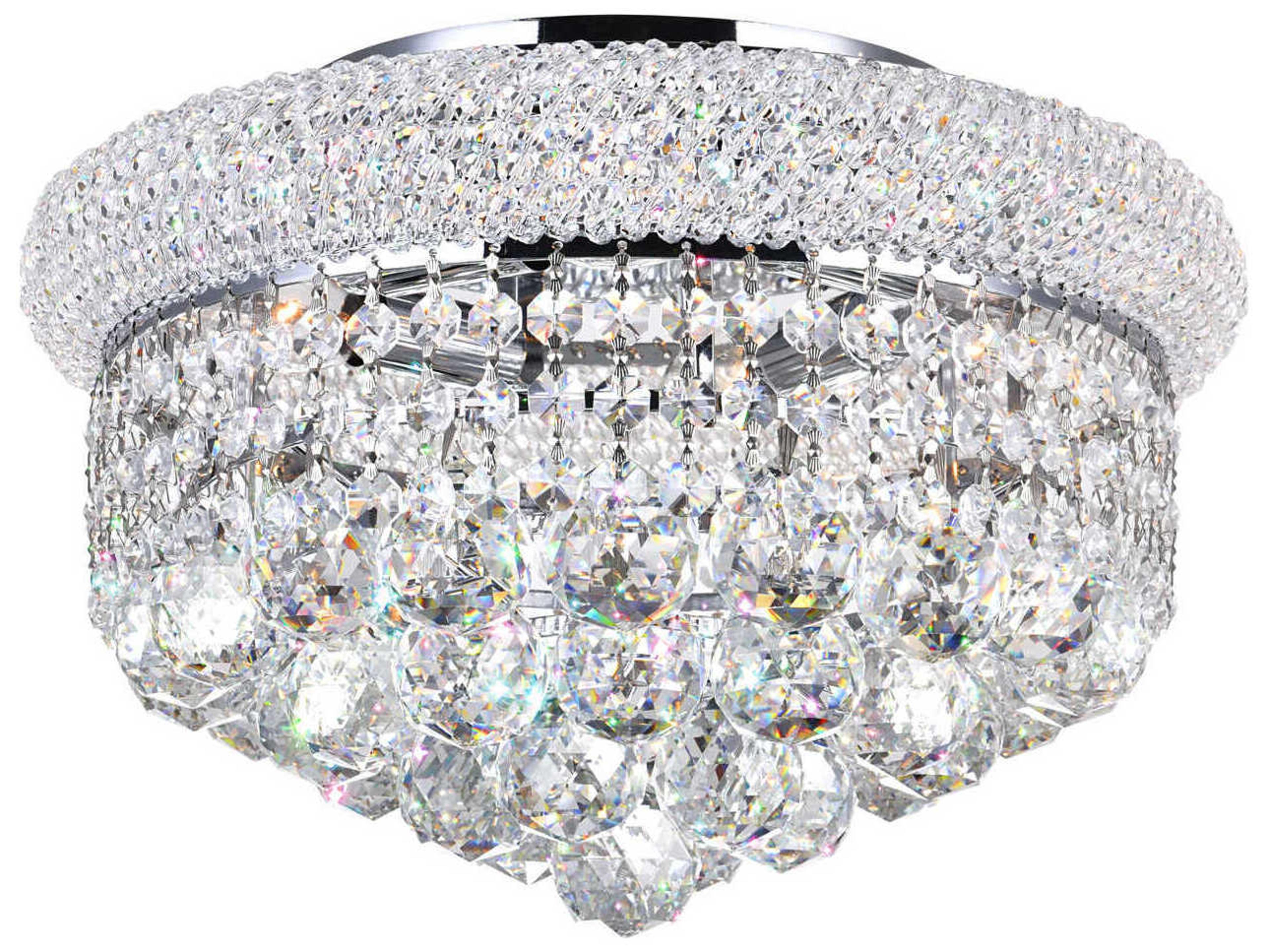 CWI Lighting Empire 4-Light Chrome Traditional Flush Mount