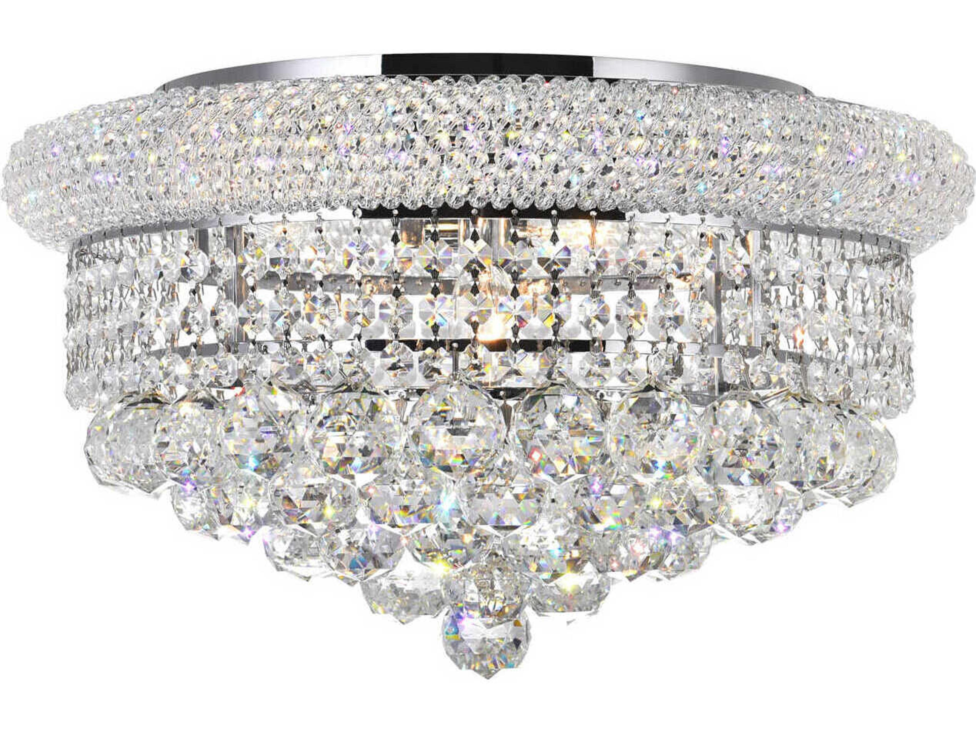 CWI Lighting Empire 8-Light Chrome Traditional Flush Mount