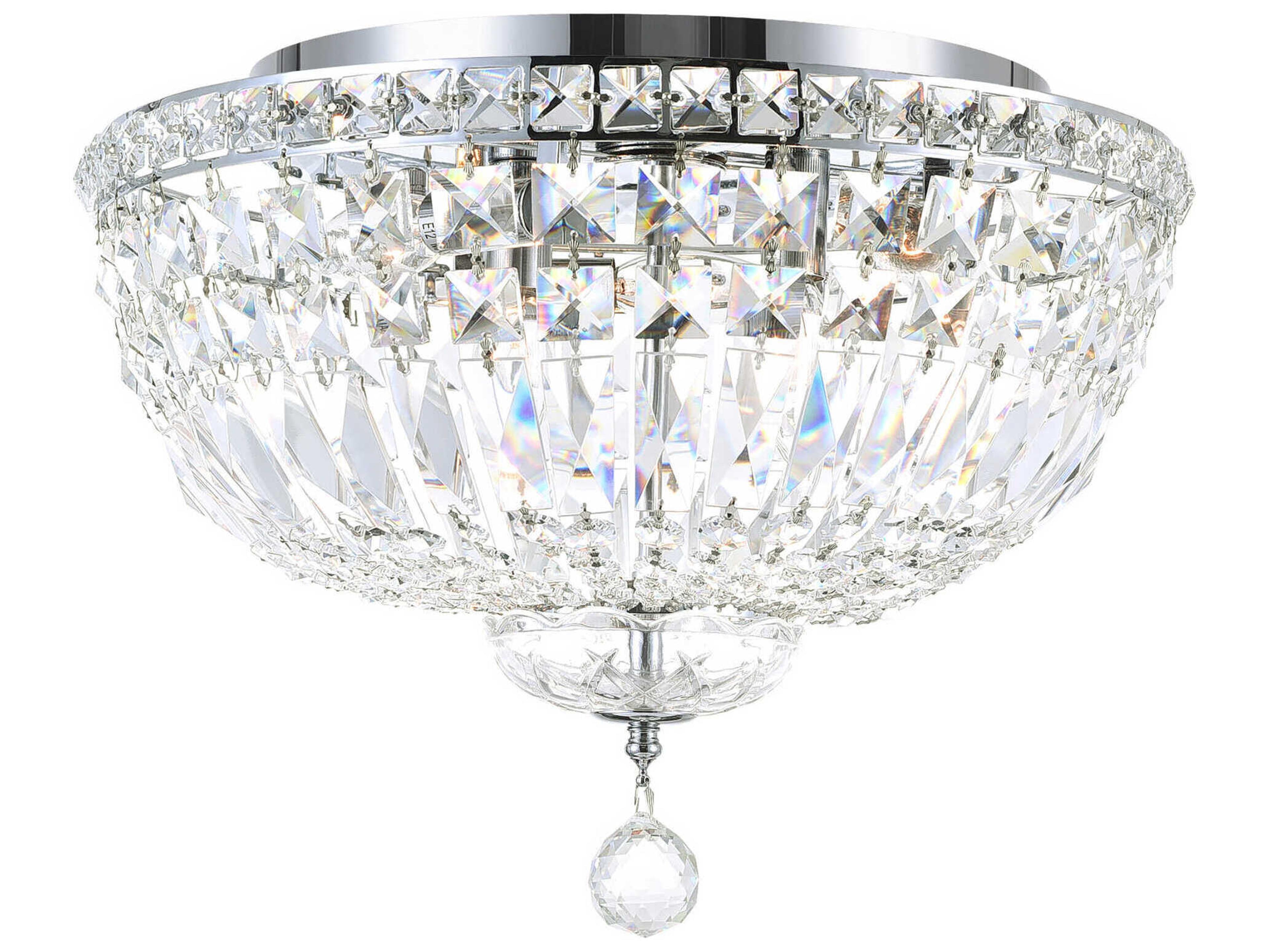 CWI Lighting Stefania 5-Light Chrome Traditional Flush Mount