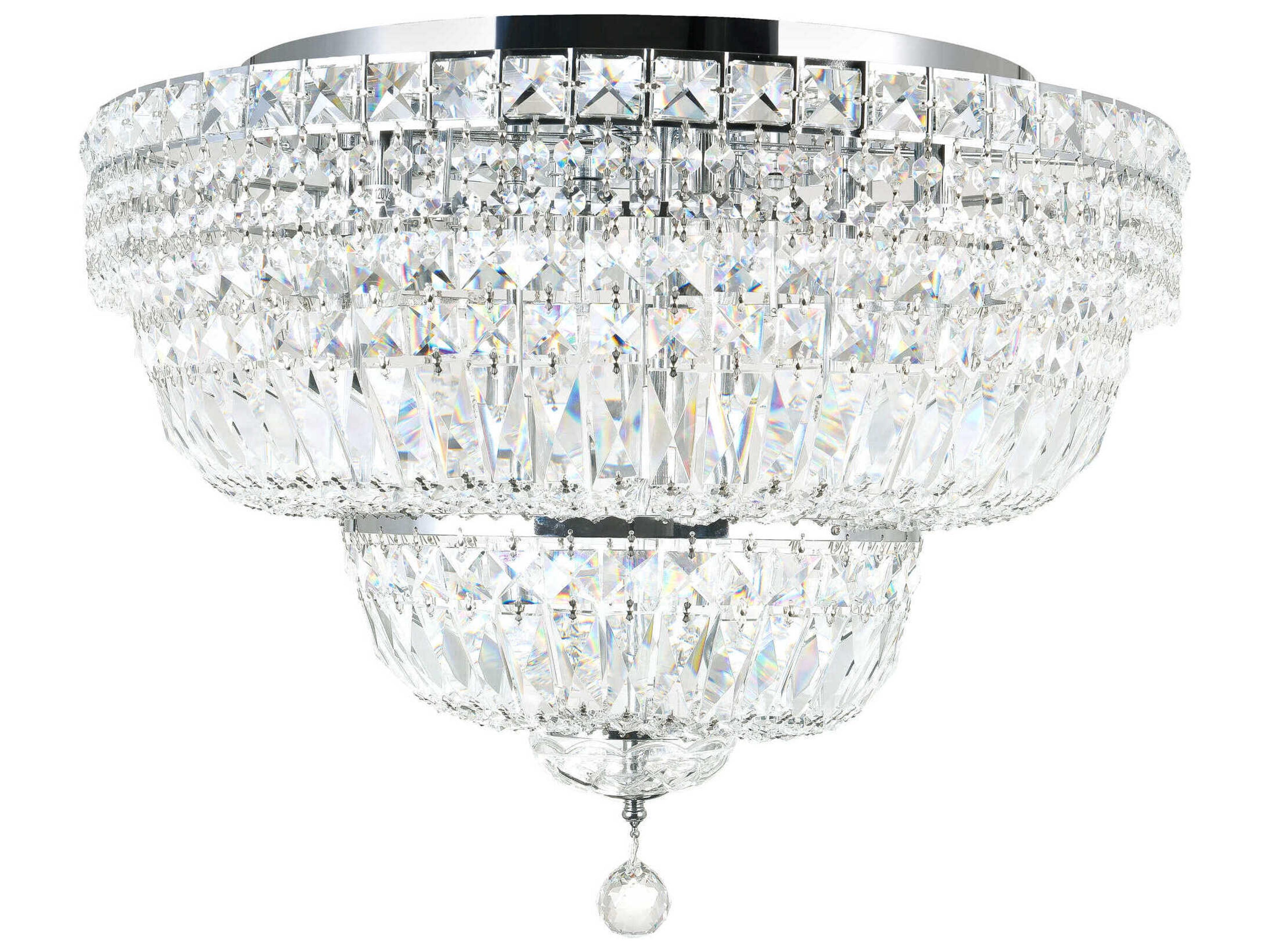 CWI Lighting Stefania 16-Light Chrome Traditional Flush Mount