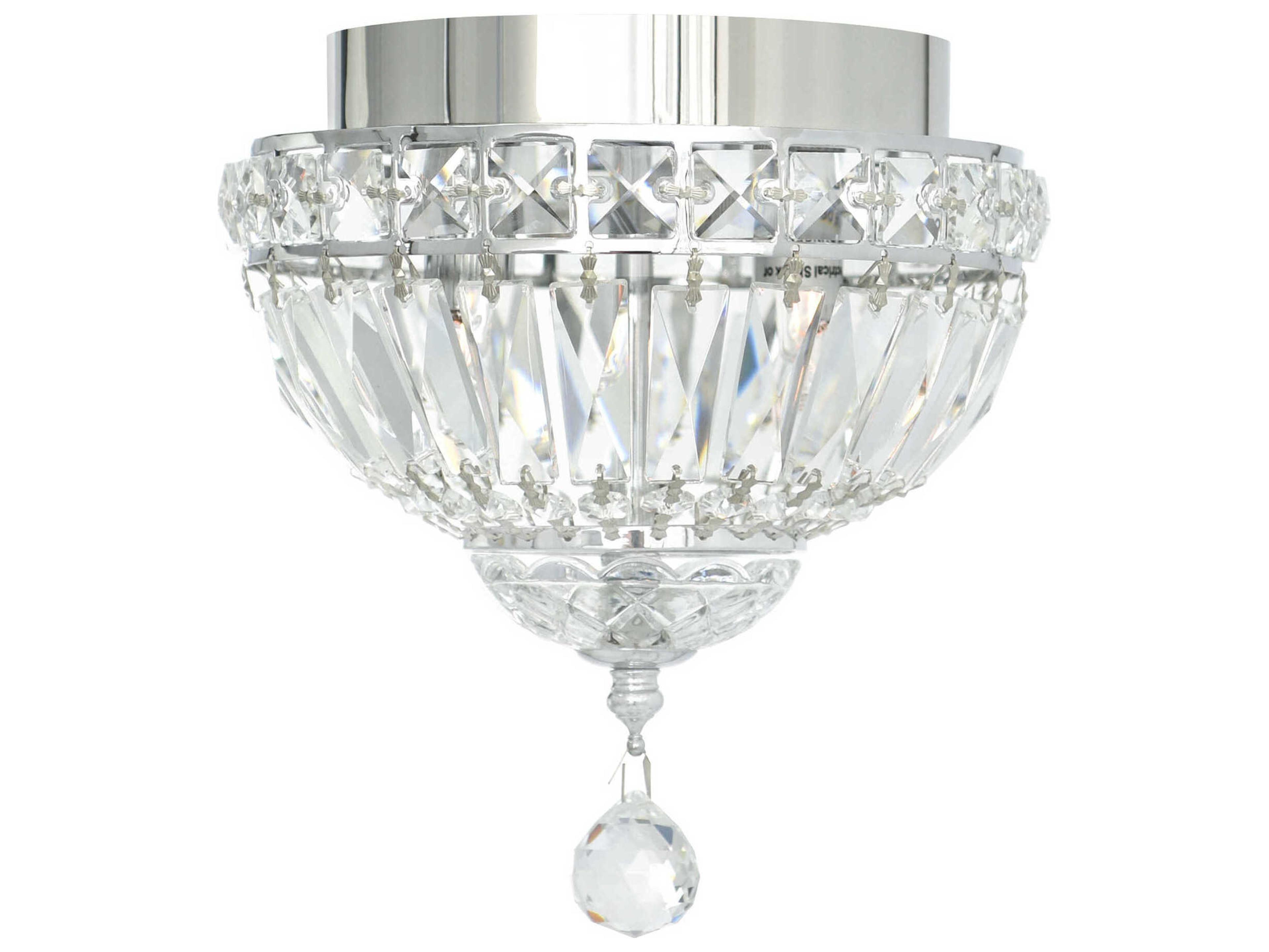 CWI Lighting Stefania 2-Light Chrome Traditional Flush Mount