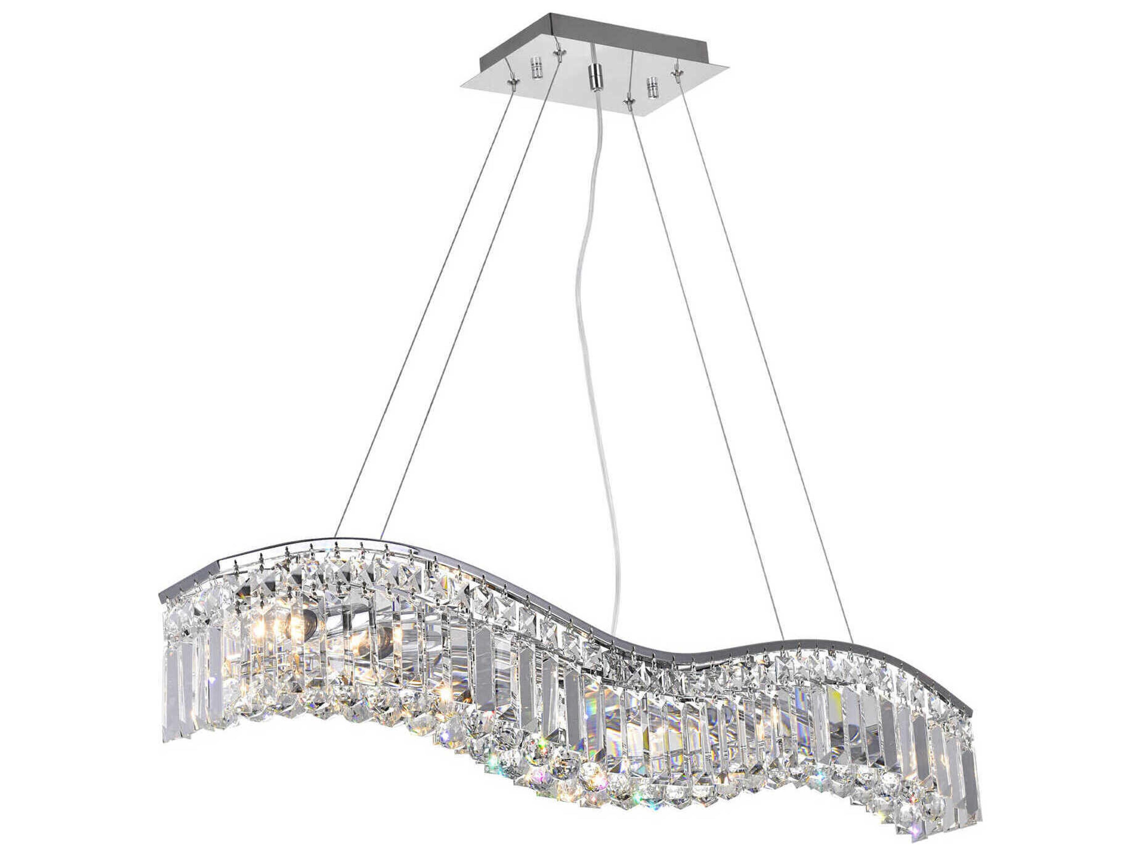 CWI Lighting Glamorous 5-Light Chrome Island Pendant