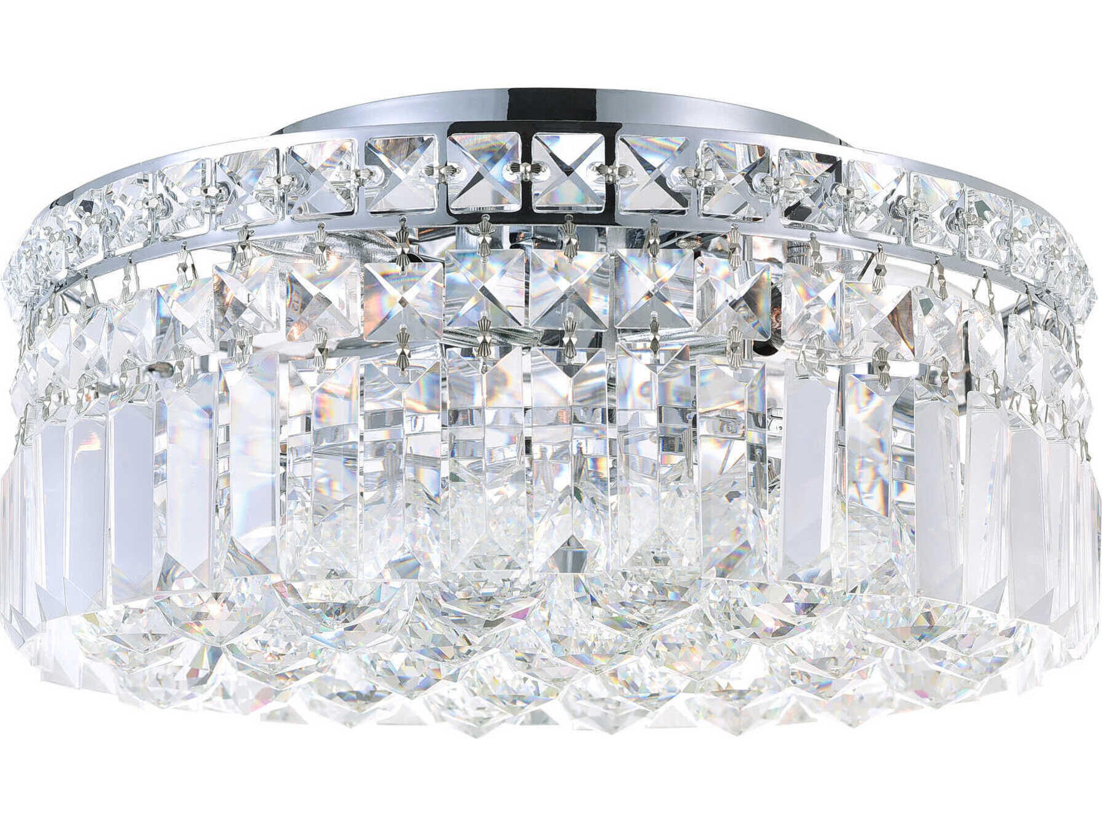 CWI Lighting Colosseum 4-Light Chrome Round Flush Mount