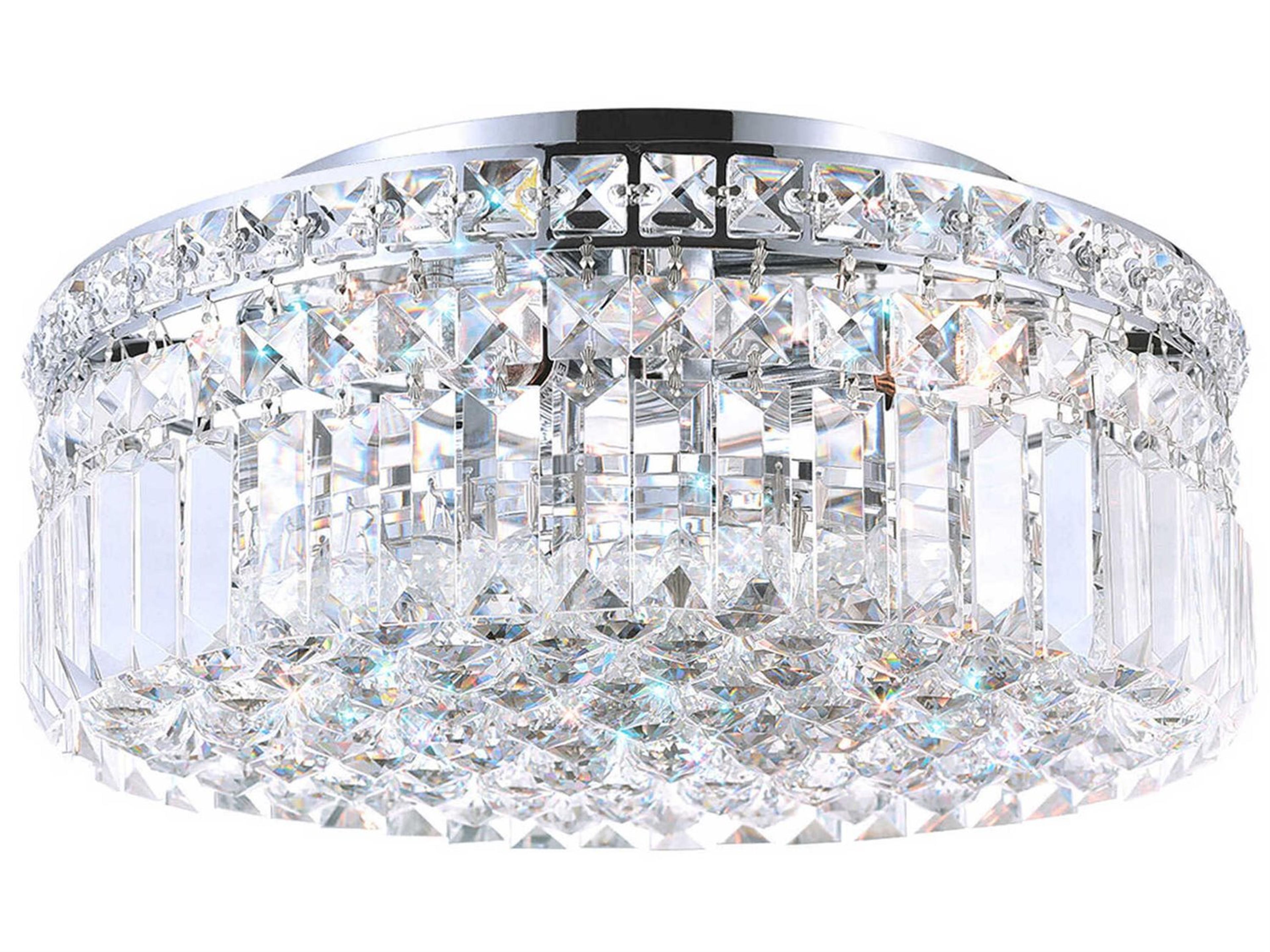 CWI Lighting Colosseum 4-Light Chrome Round Flush Mount