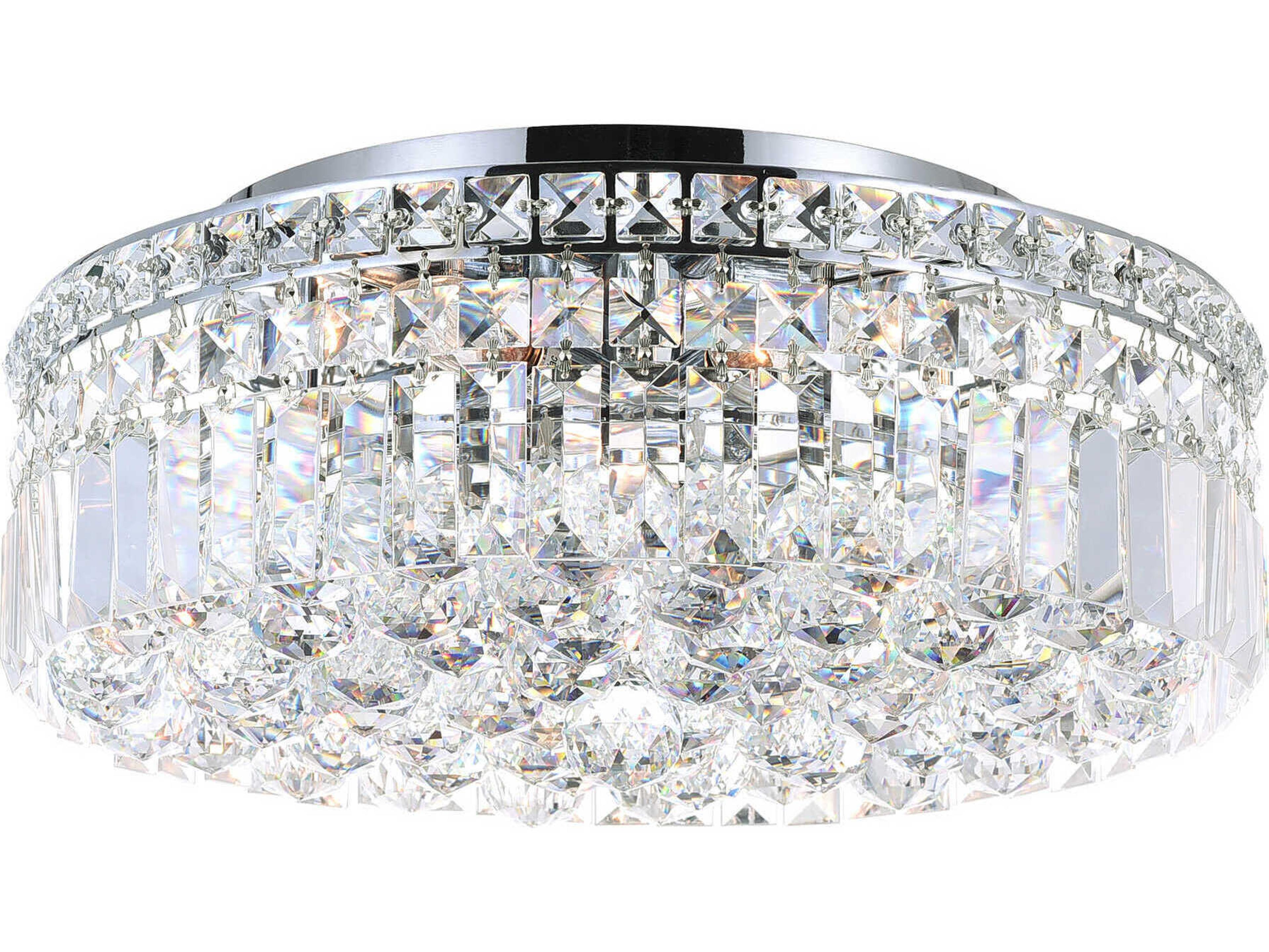 CWI Lighting Colosseum 5-Light Chrome Round Flush Mount