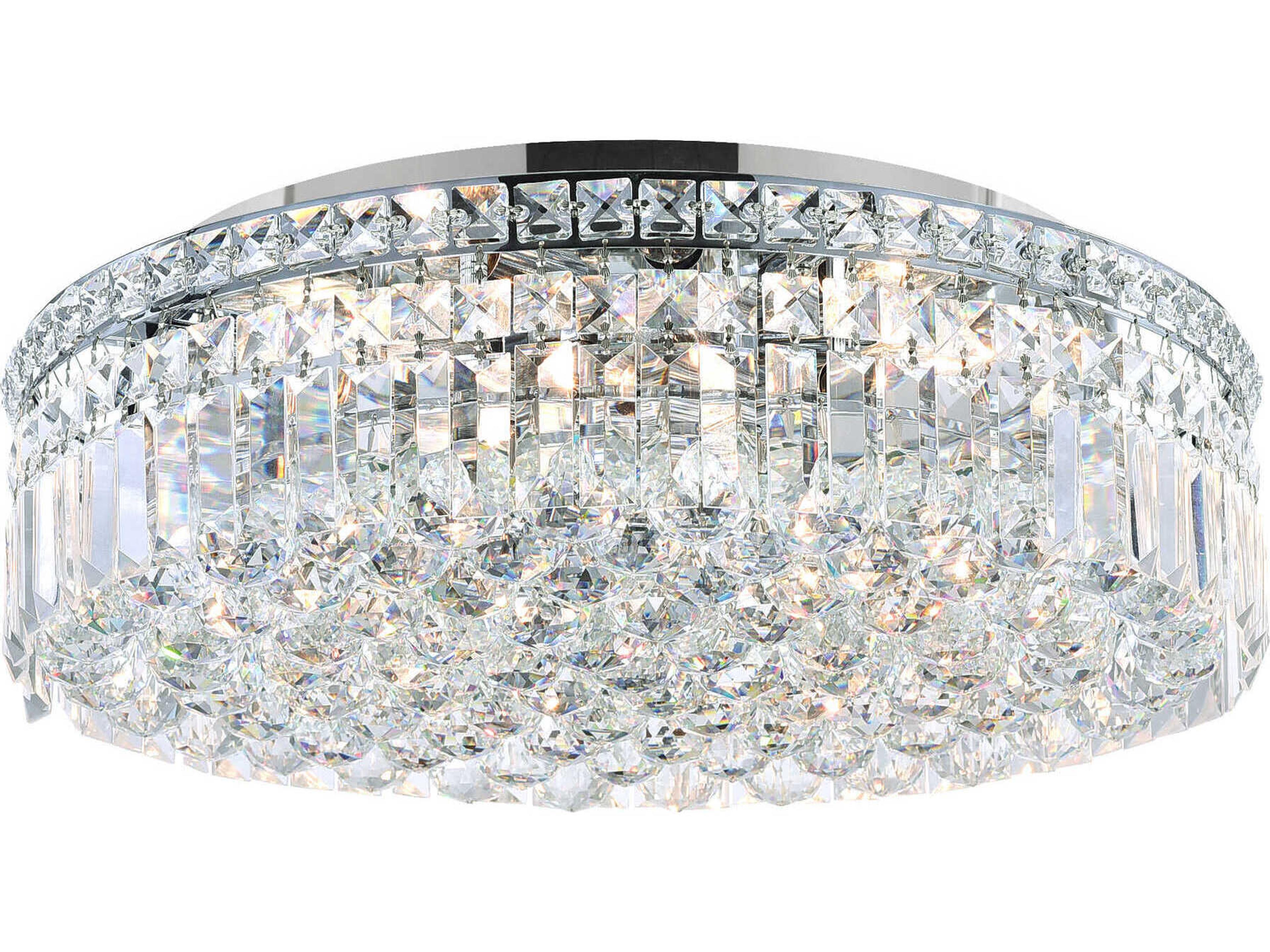 CWI Lighting Colosseum 8-Light Chrome Round Flush Mount