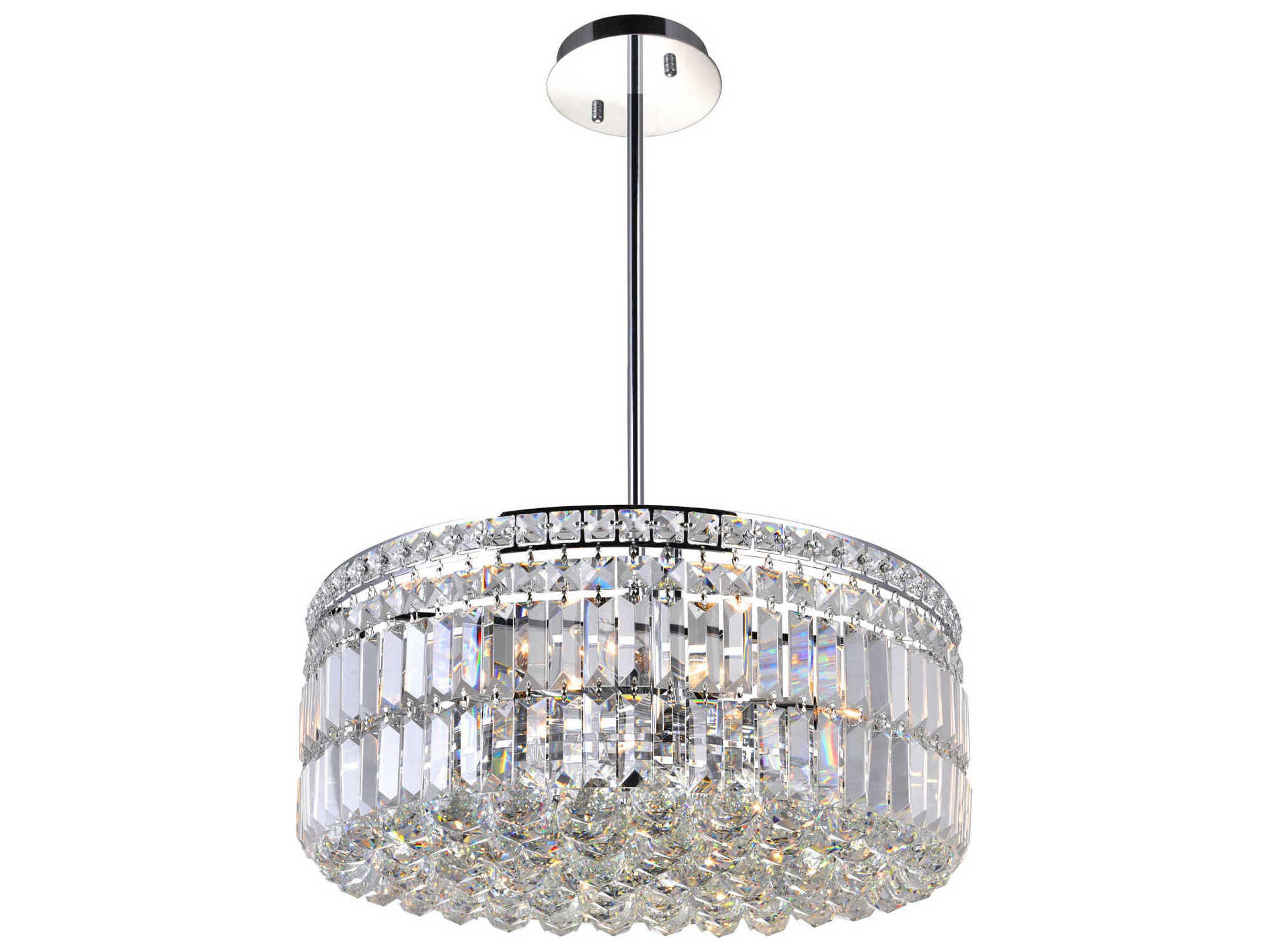 CWI Lighting Colosseum 8-Light Chrome Round Pendant
