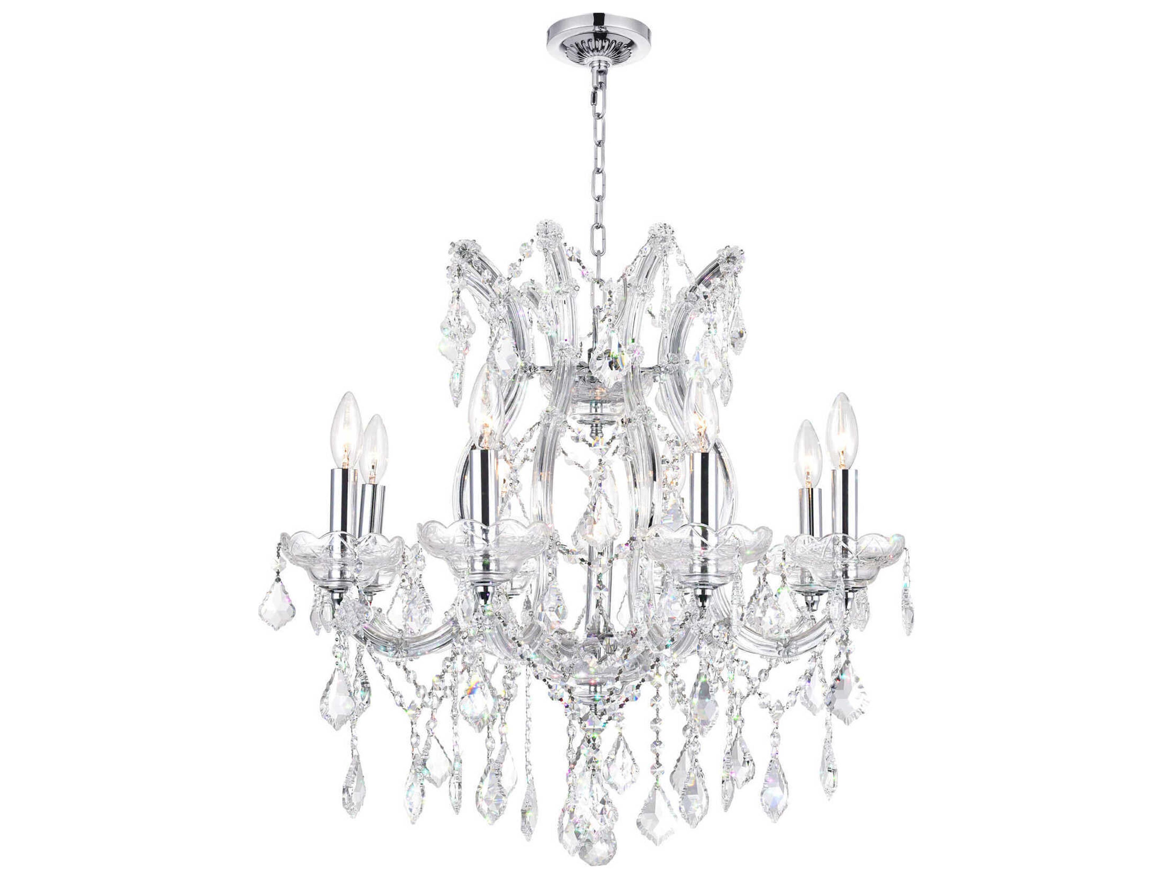 CWI Lighting Maria Theresa 9-Light Chrome Traditional Candelabra Chandelier