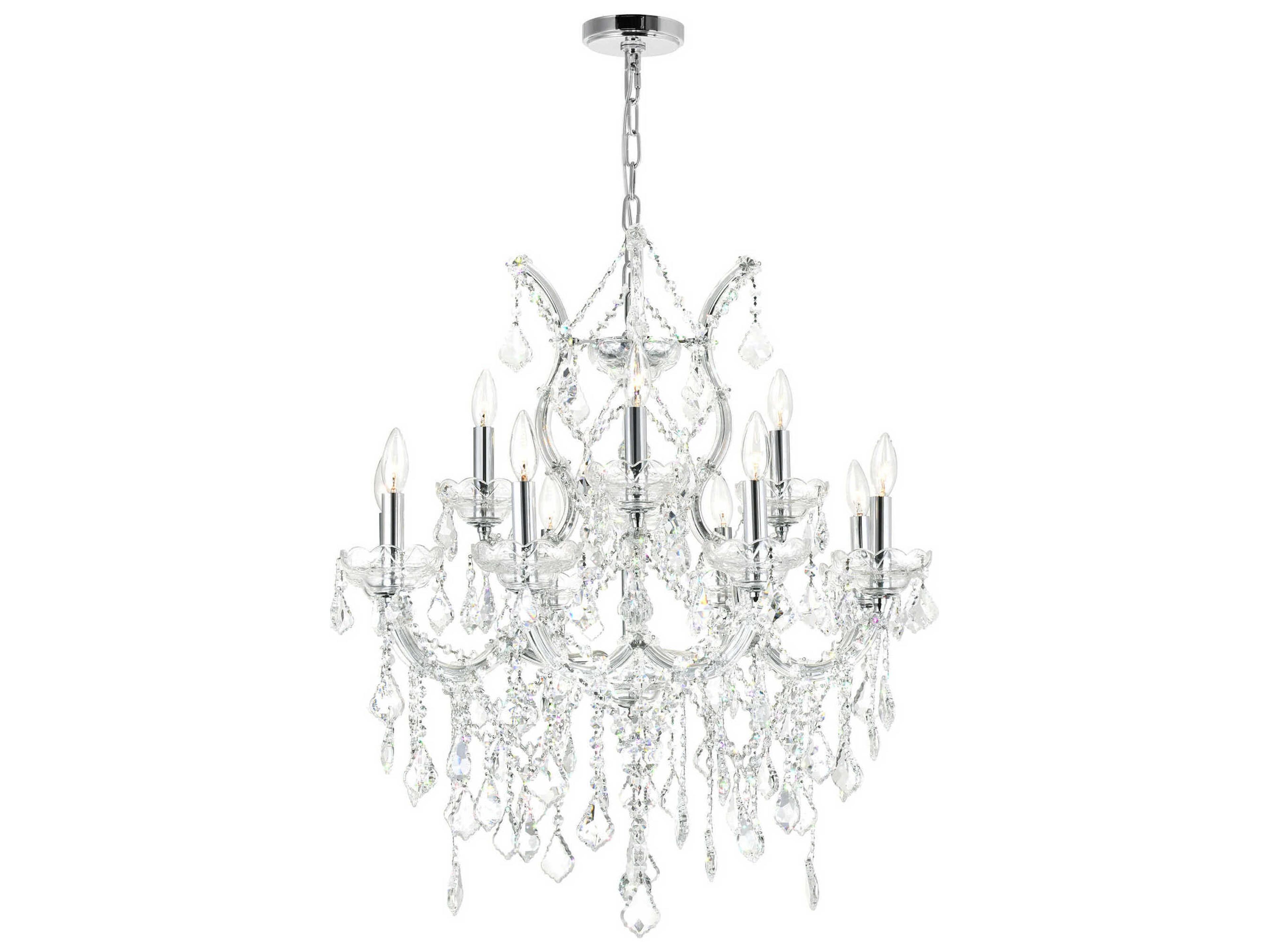 CWI Lighting Maria Theresa 13-Light Chrome Traditional Candelabra Chandelier