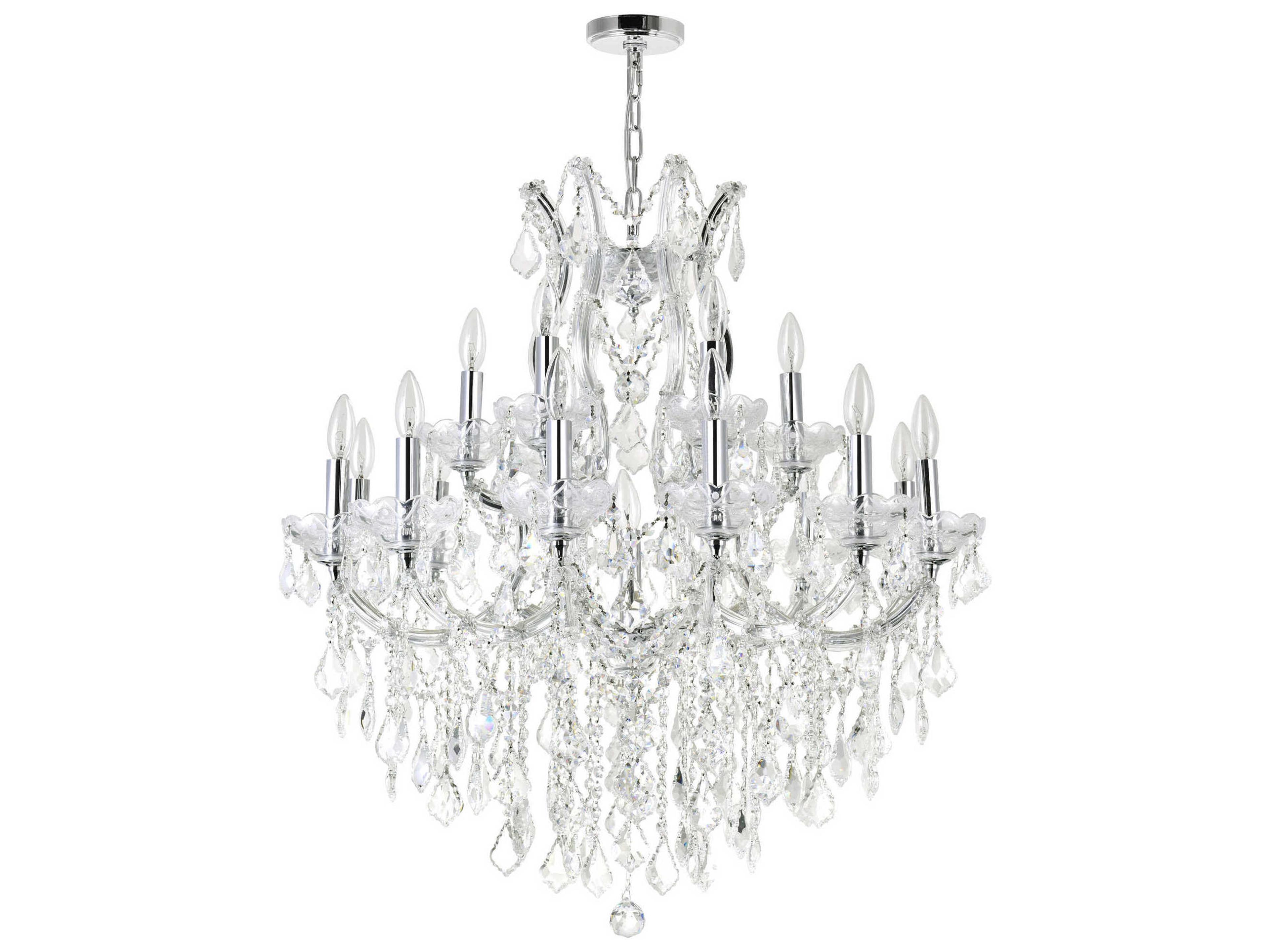 CWI Lighting Maria Theresa 19-Light Chrome Traditional Candelabra Chandelier