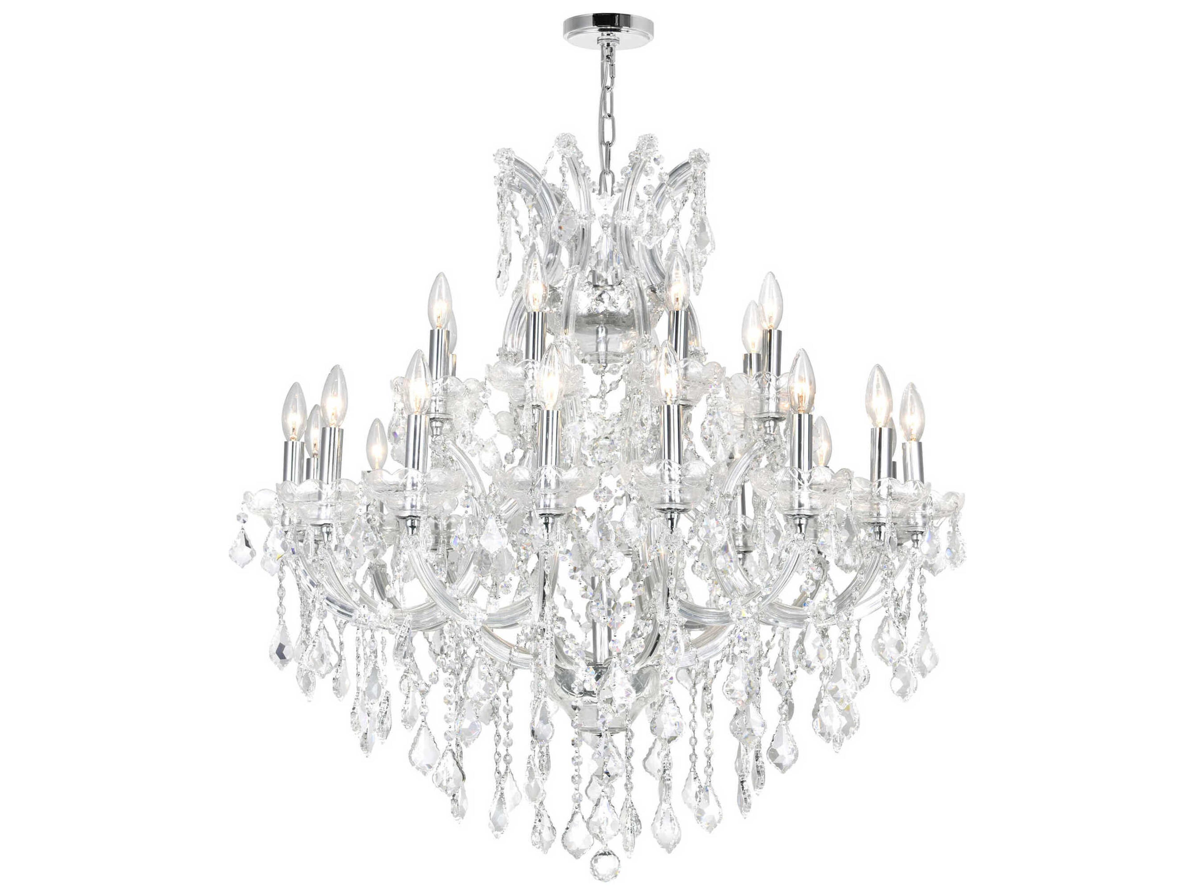 CWI Lighting Maria Theresa 25-Light Chrome Traditional Candelabra Chandelier