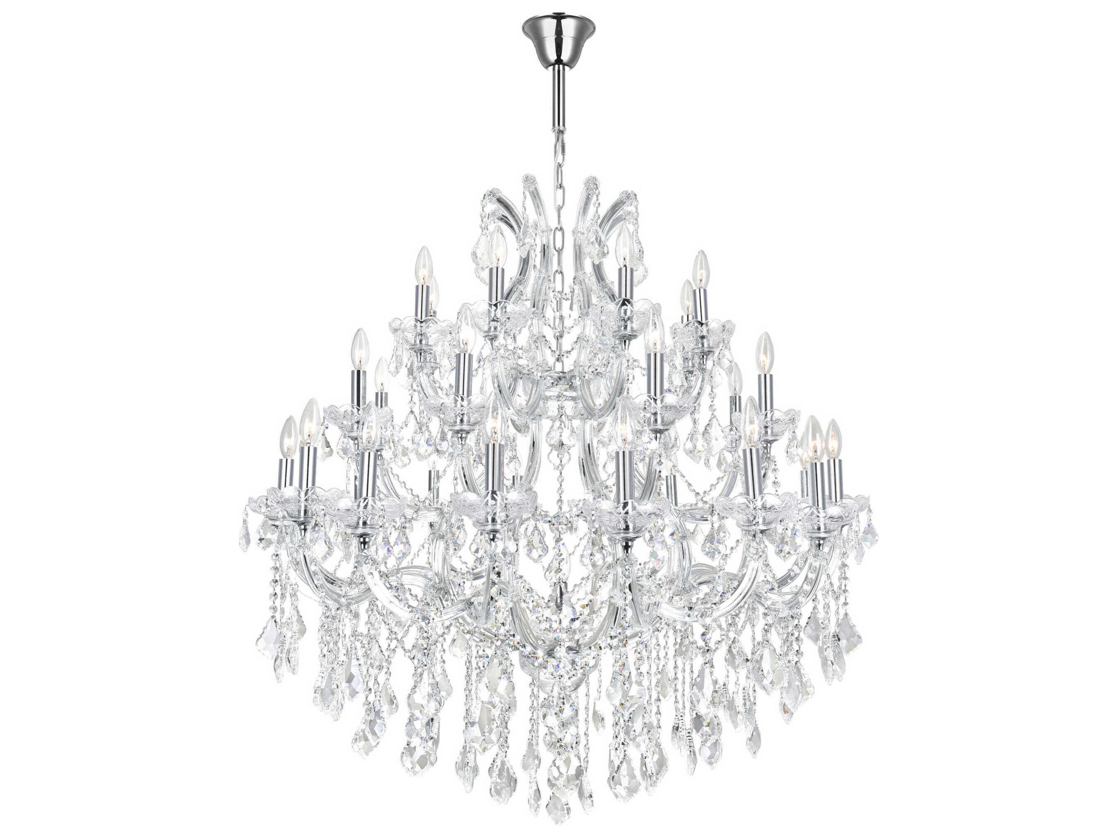 CWI Lighting Maria Theresa 33-Light Chrome Traditional Candelabra Chandelier