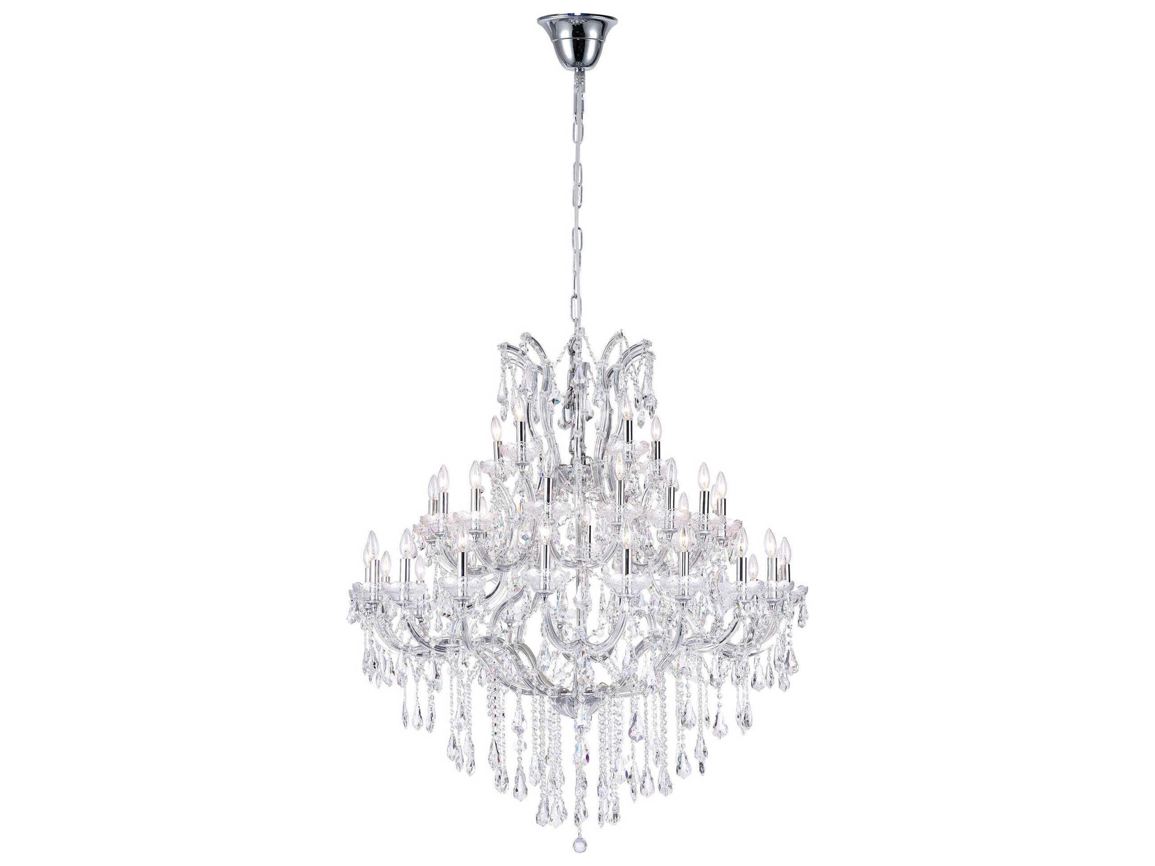 CWI Lighting Maria Theresa 41-Light Chrome Traditional Candelabra Chandelier