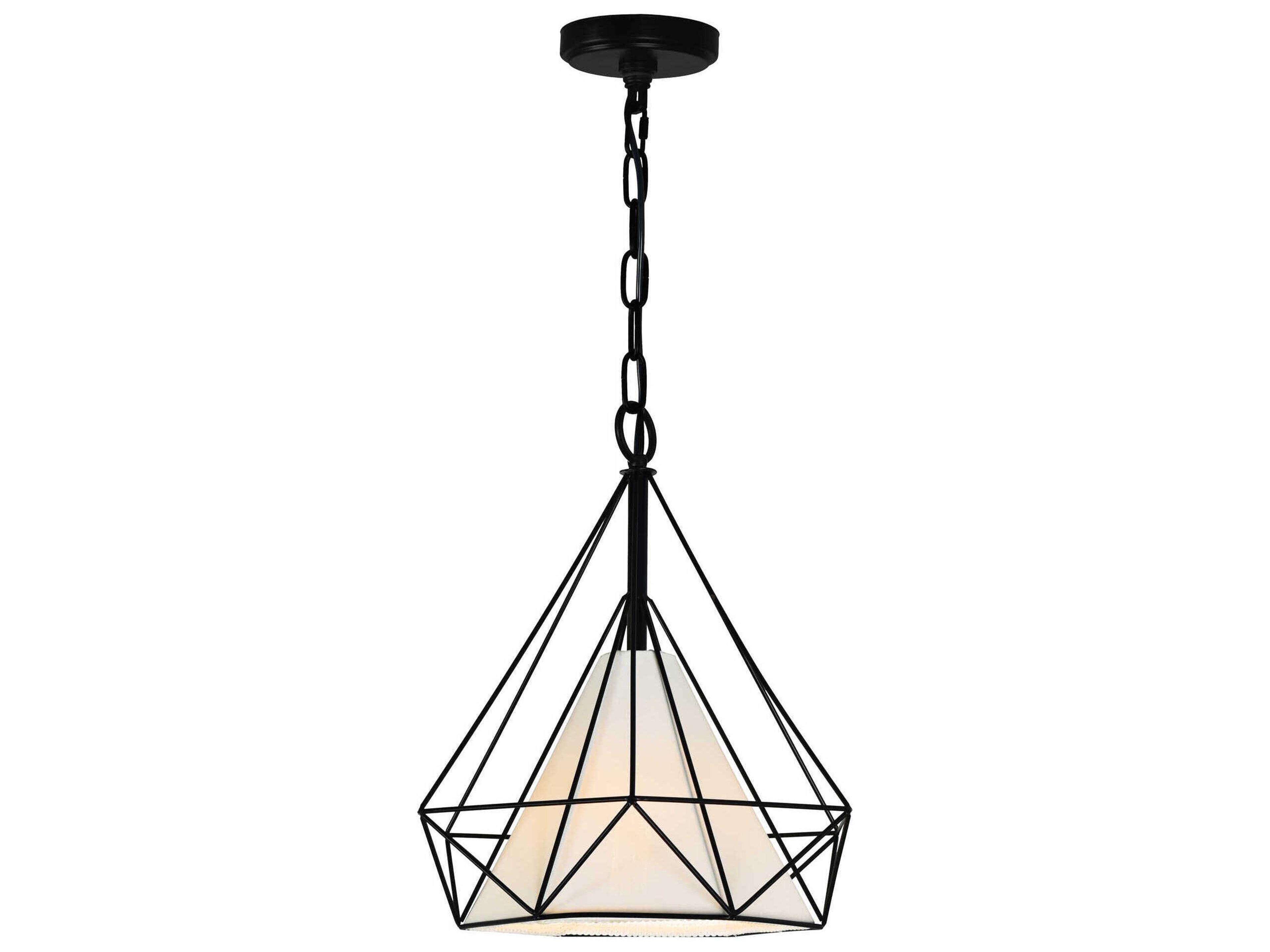 CWI Lighting Diamond 1-Light Black Geometric Pendant