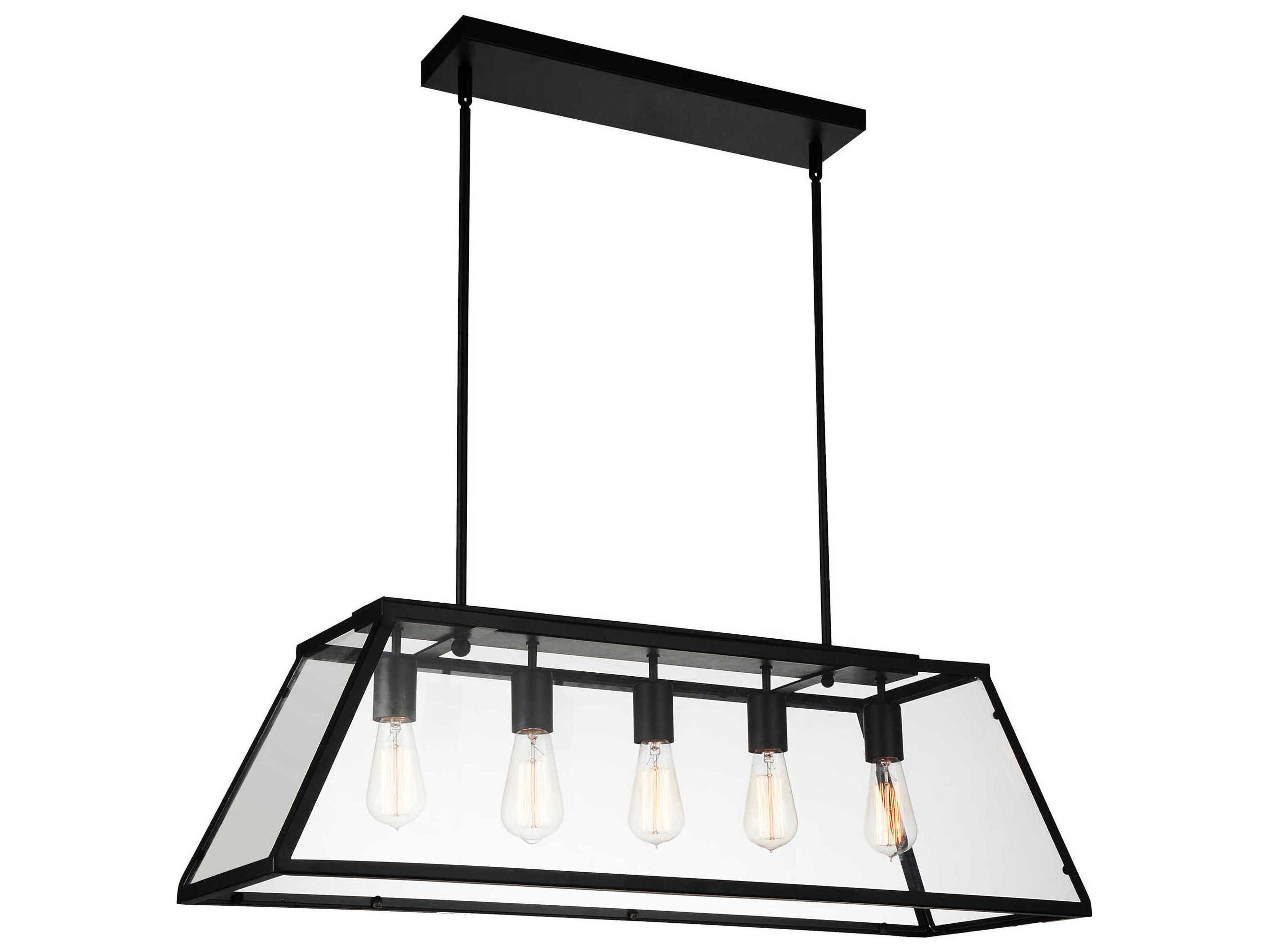 CWI Lighting Alyson 5-Light Black Island Pendant