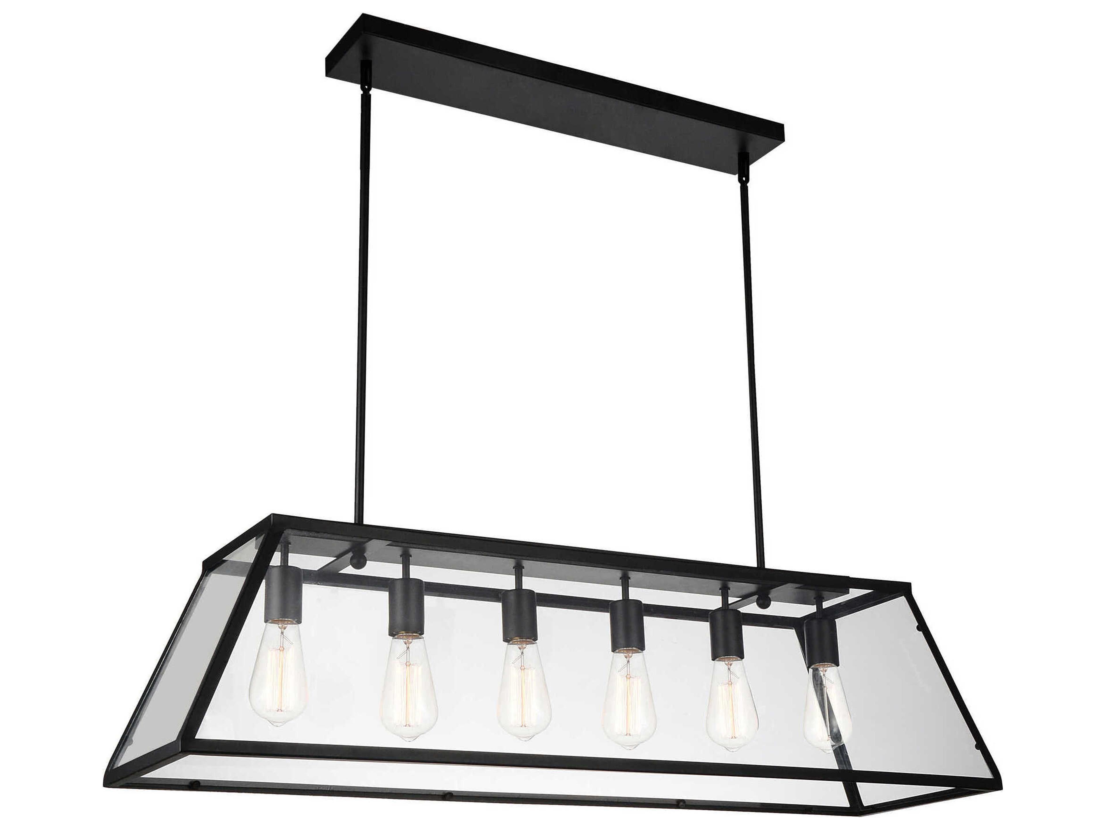 CWI Lighting Alyson 6-Light Black Island Pendant