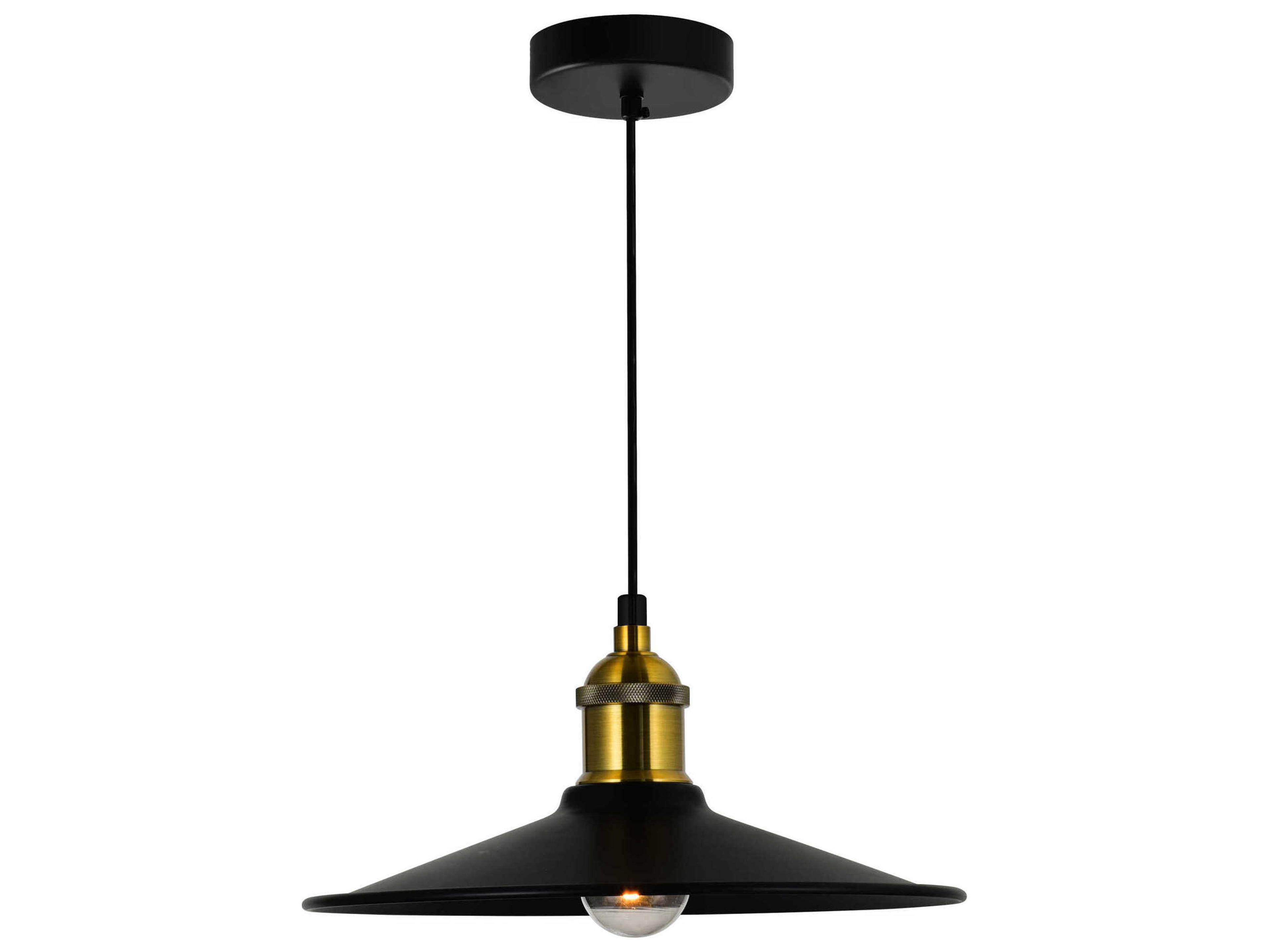 CWI Lighting Brave 1-Light Black Mini Pendant