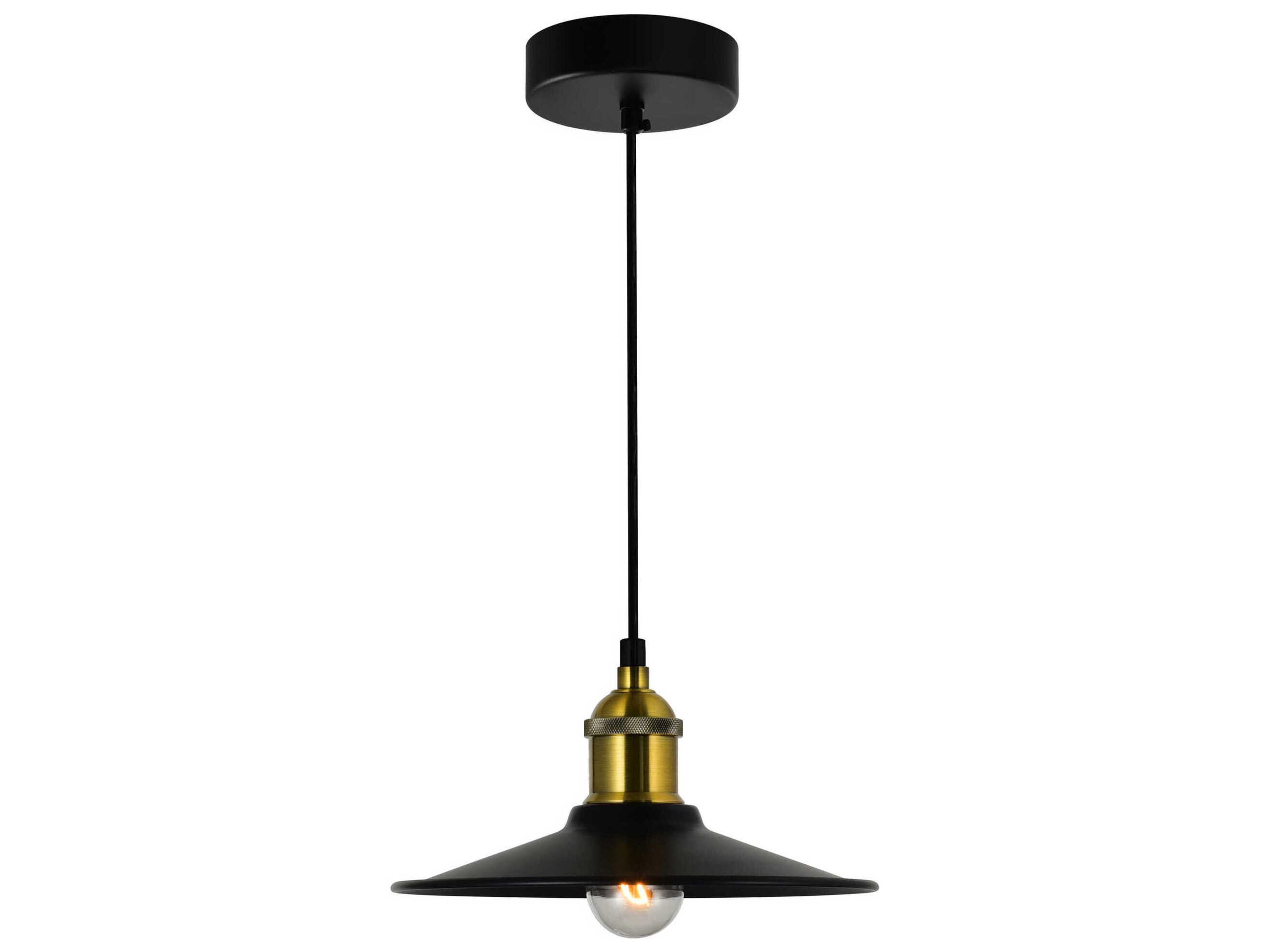 CWI Lighting Brave 1-Light Black Mini Pendant